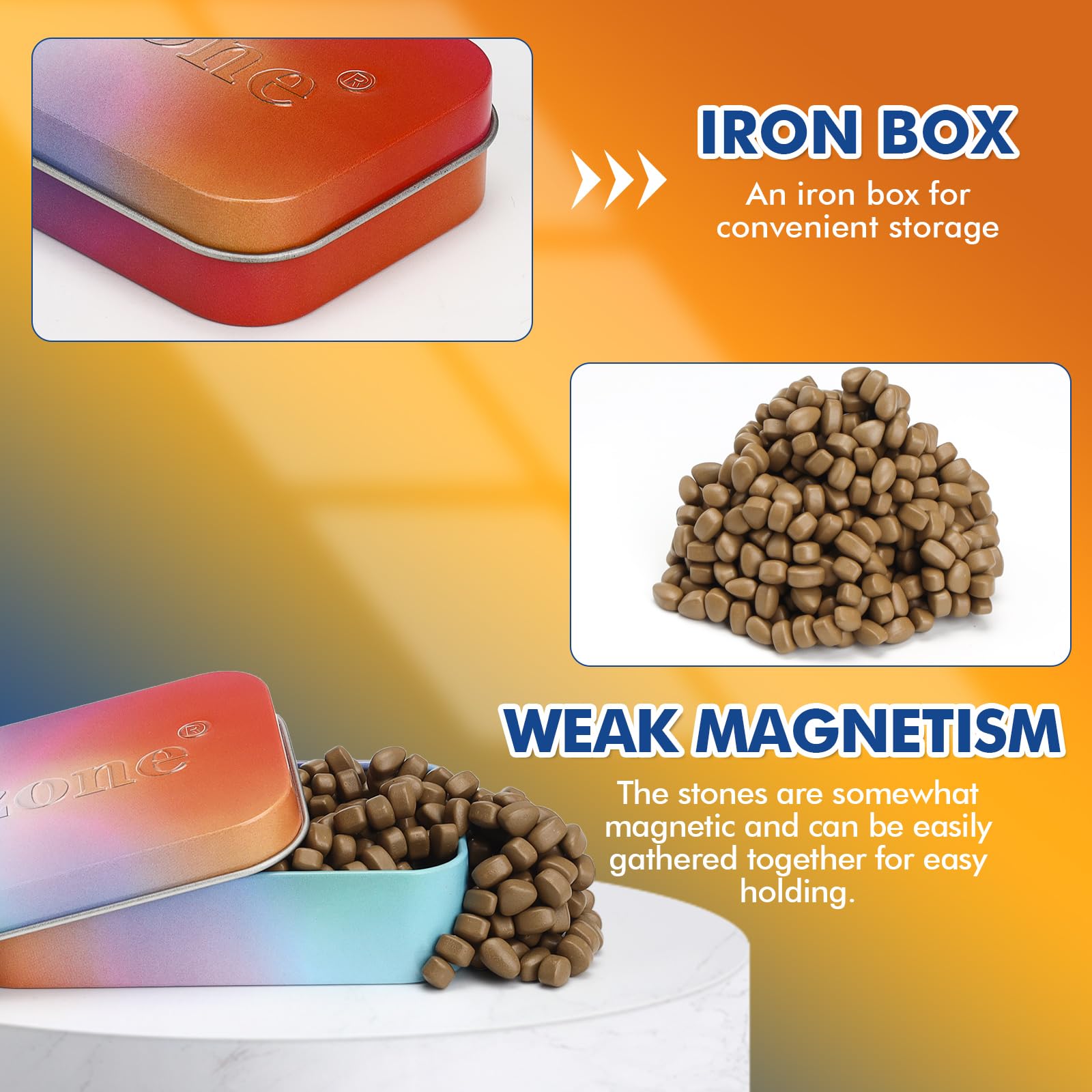 Magnetische Steine Mit 4 Großen Kugeln – Stresskiller Für ASMR, Konzentration & Kreativität
