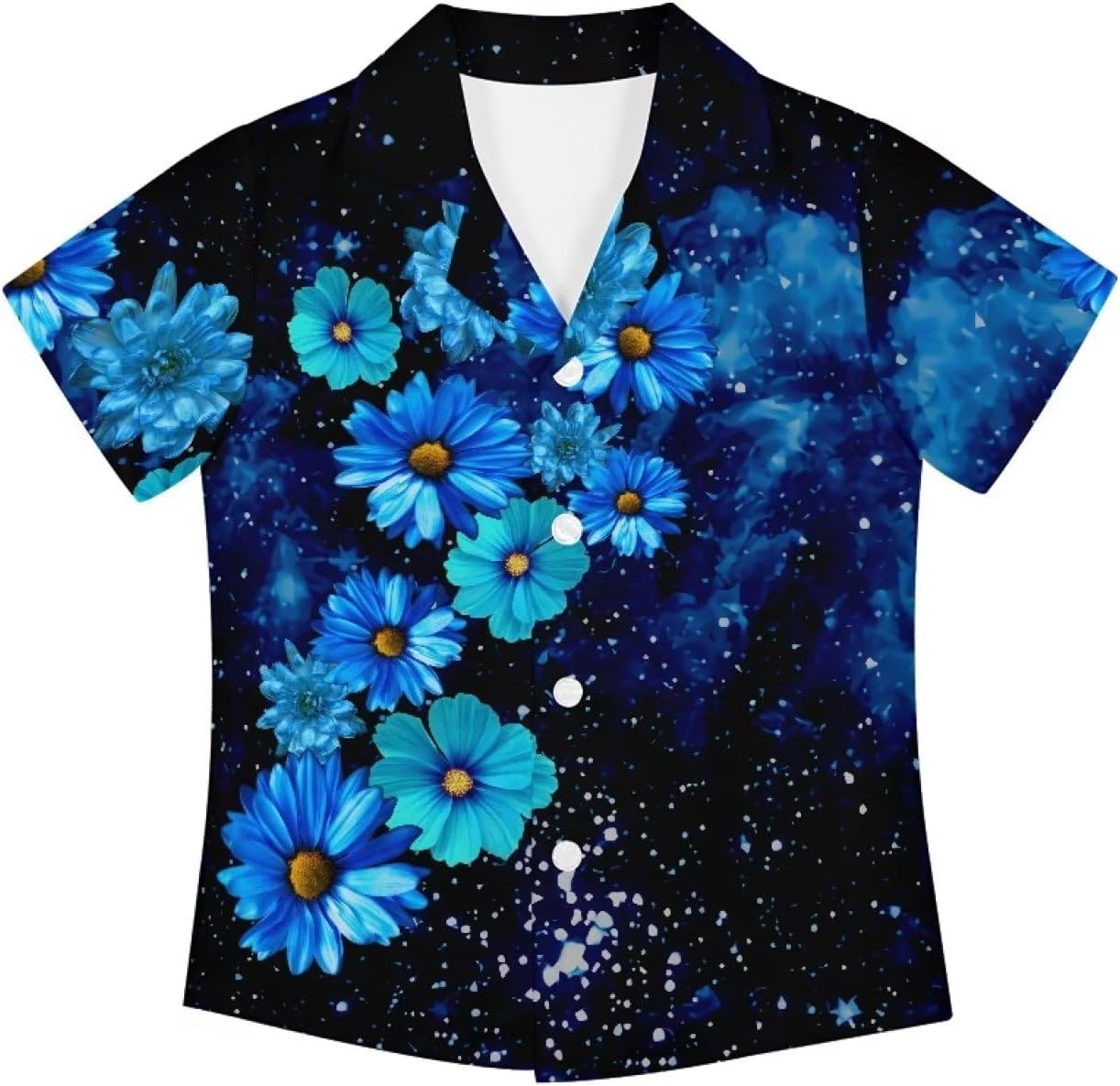 Boy Short Sleeve Shirt Collar Button Down Short Sleeve Hawaiian Tropic Apparel Summer Beachwear