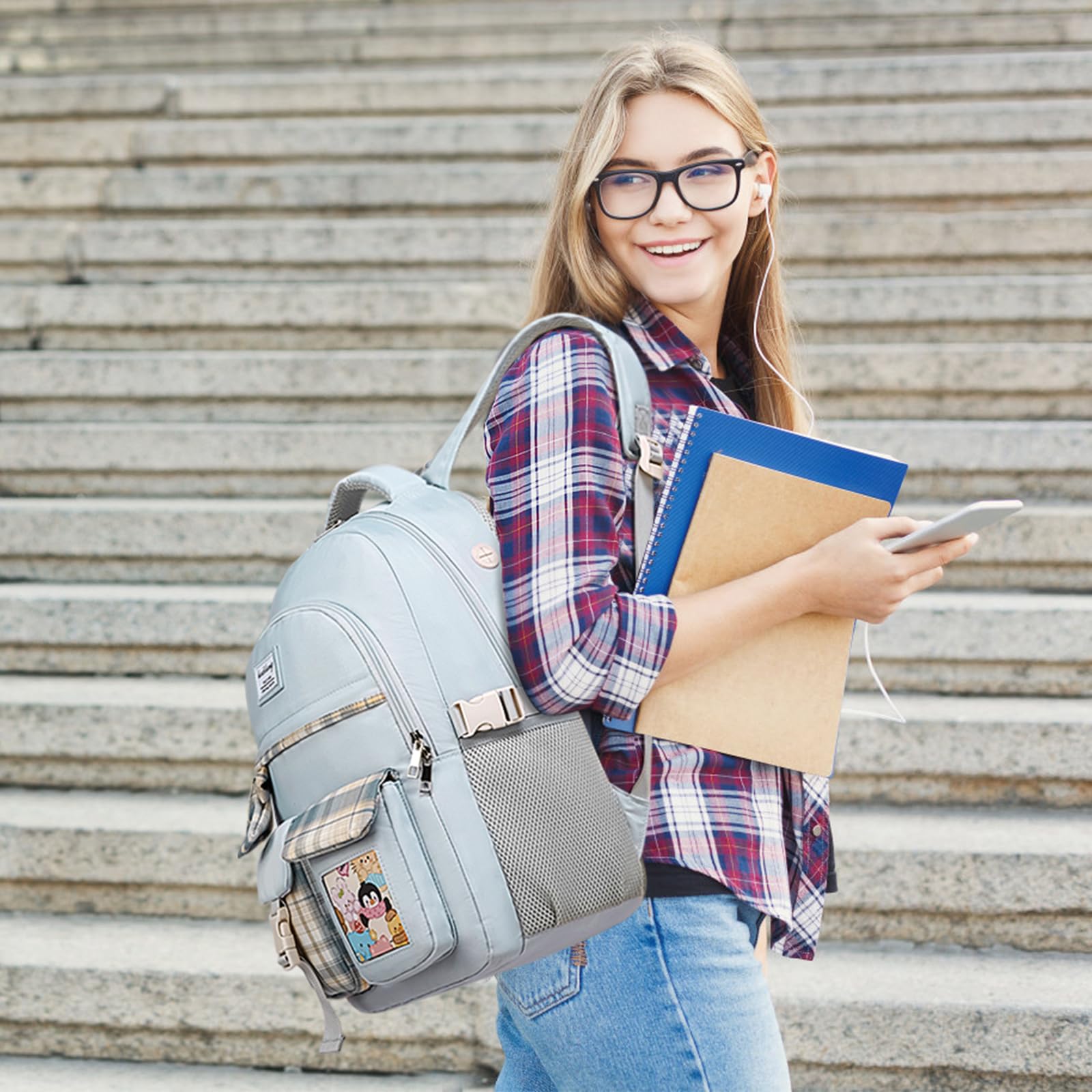 kadilong Zaino per ragazze adolescenti, carino borsa per libri da donna per scuola media, scuola superiore e università
