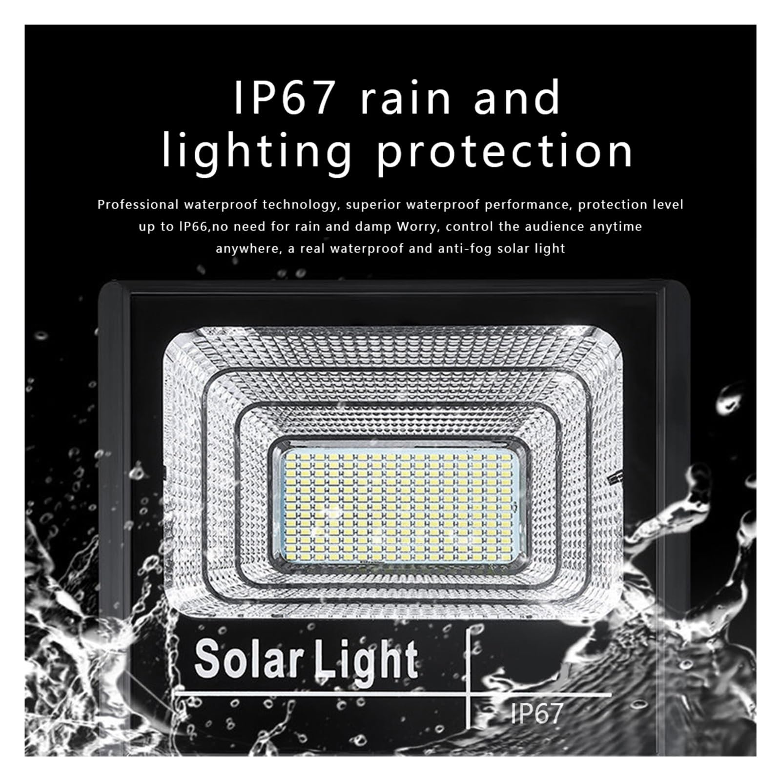Odbłyśnik Słoneczny 100W 200W 300W Reflektory Słoneczne 3 Tryby Czujnik Ruchu PIR Ogrodowa Wodoodporna Lampa Halogenowa Słoneczna Efektywna OszczęDność Energii(COB-6-50W-PIR)