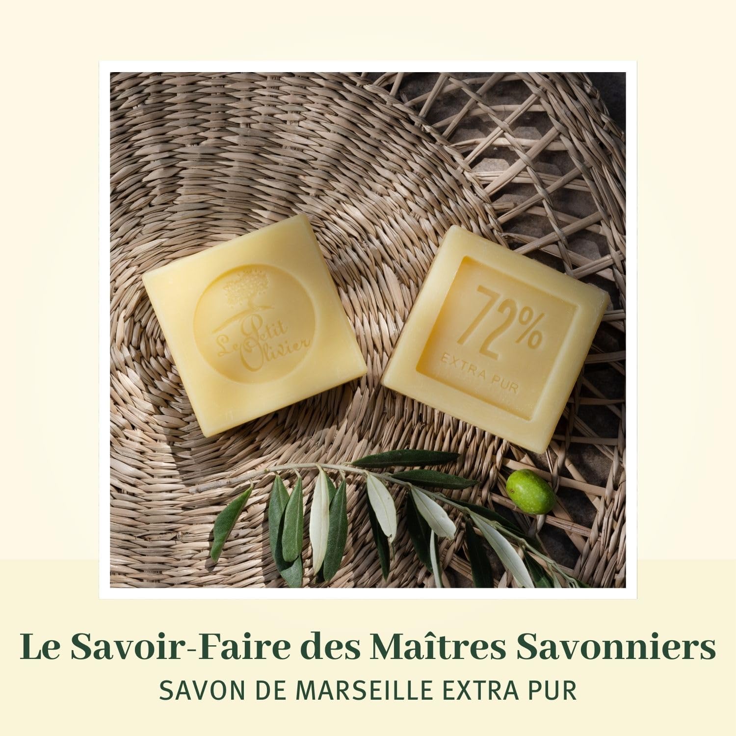 LE PETIT OLIVIER - 3 mydła z Marsylii - Gliceryna - Zapach regionu tłustego - Delikatnie oczyszczają skórę - Wyprodukowano we Francji - 3x100g
