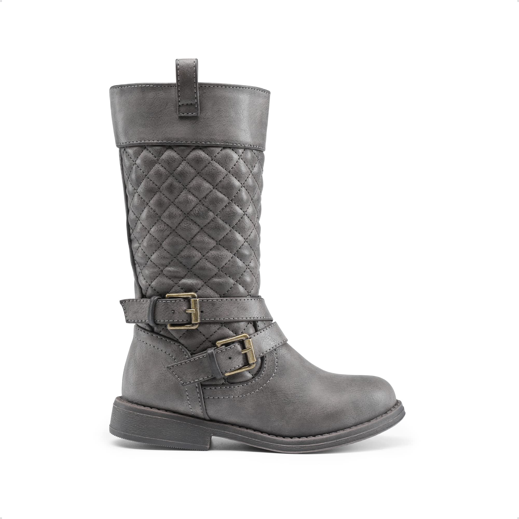 DREAM PAIRS Botas de equitación para niñas, gris (gris), 27.5 EU