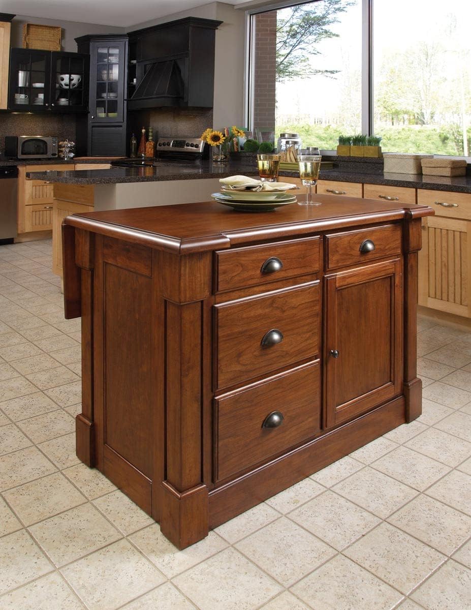 Aspen Rustic Cherry Kitchen Island by Home Styles : Home & Kitchen