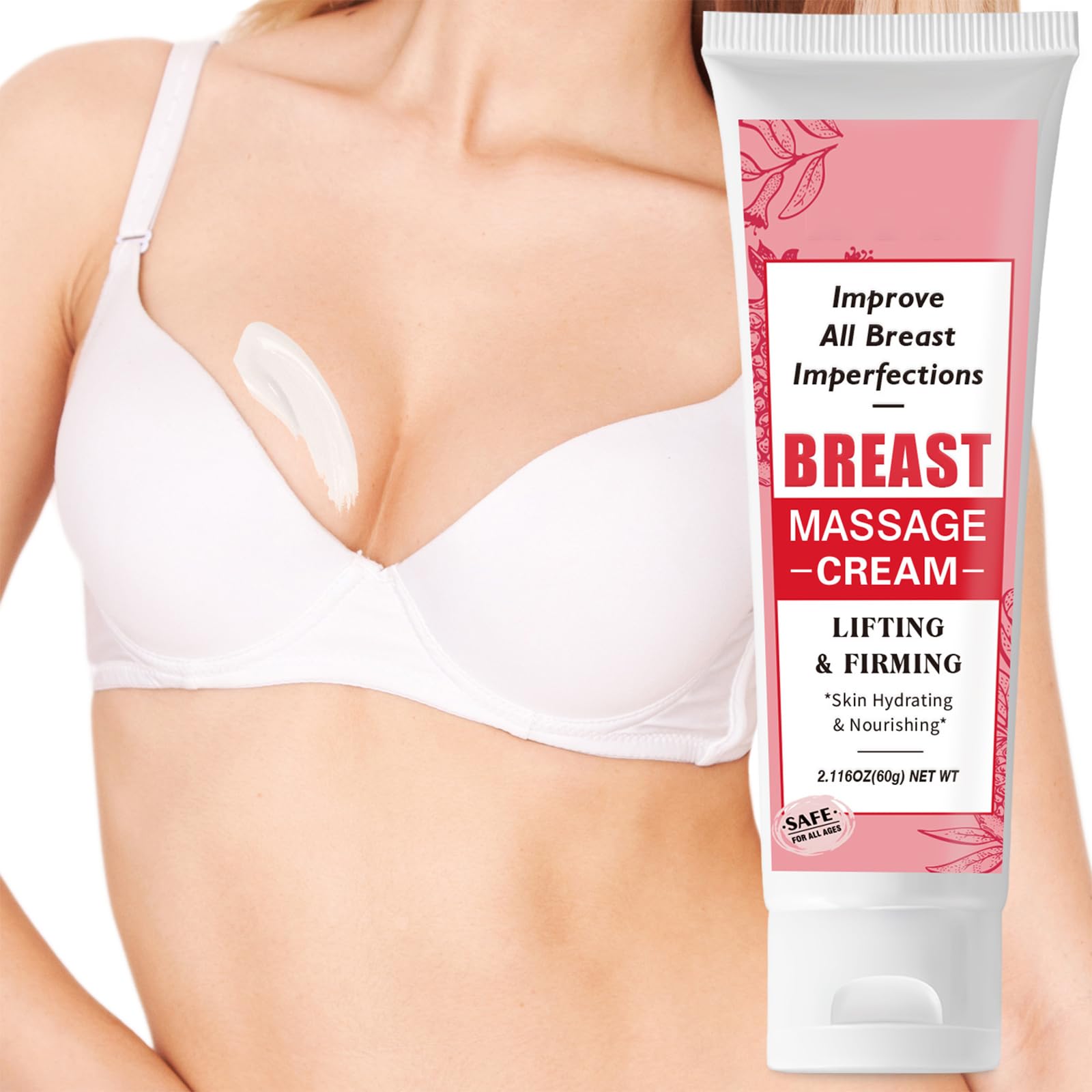 12 Crème d'amélioration de la Poitrine, 60g Crème Augmentante et Hydratante pour la Poitrine, Crème Raffermissante Et Lifting Pour Les Seins Crème De Massage Du Sein Crème