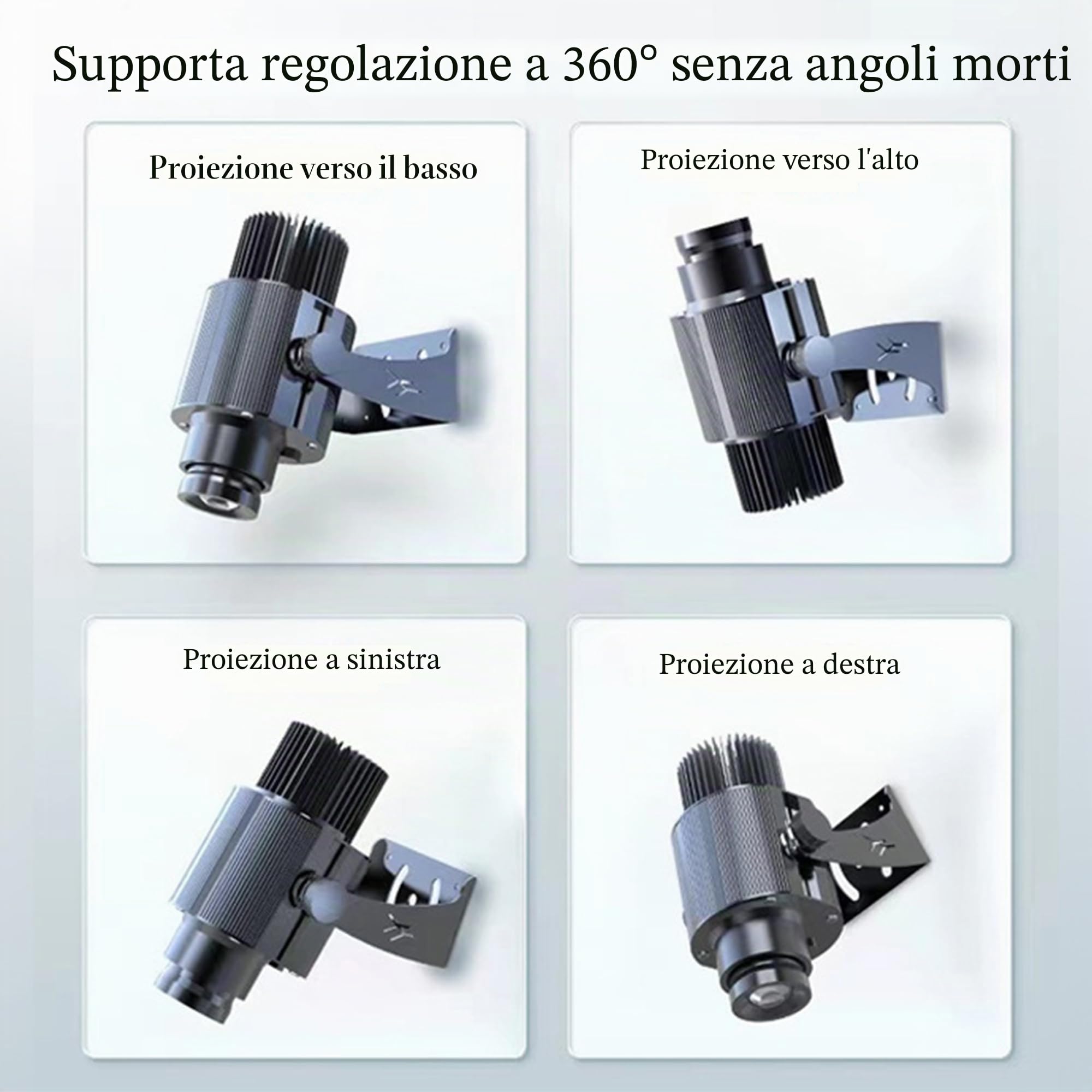 Proiettore logo personalizzato 20/60/110 W per negozio, pubblicità aziendale o parete esterna impermeabile HD LED decorazione della stanza dei bambini adulti (nero)