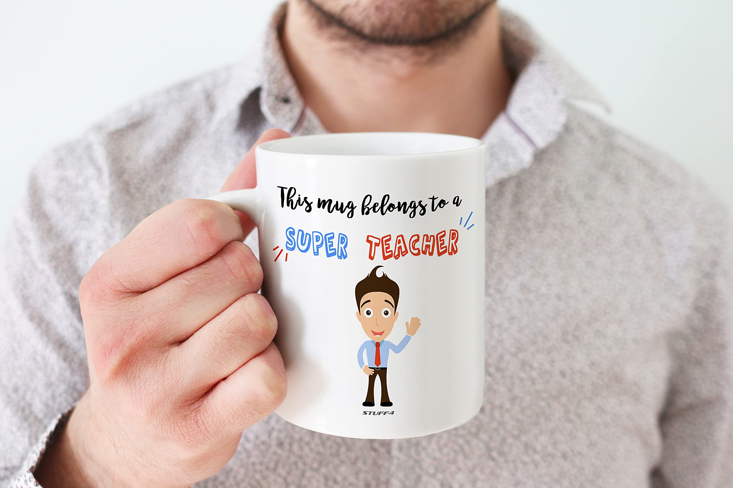 Stuff4 This Mug Belongs to A Super Teacher, 11oz Ceramic Dishwasher Safe Premium Mugs, Thank You Teacher Gifts, Cute Gifts - Image 3