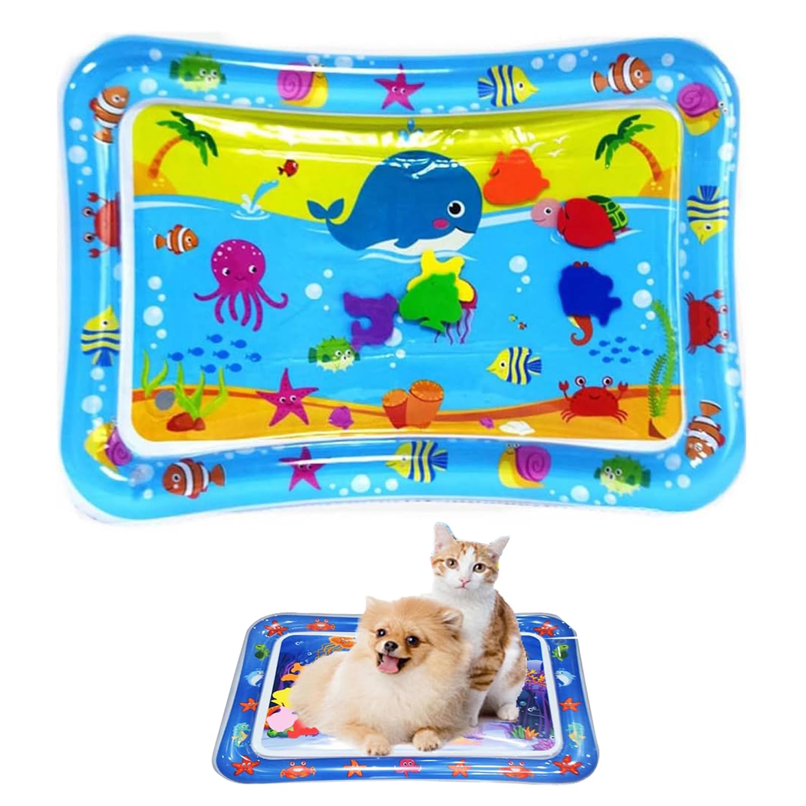 CHENRI Sensor Water Playmat, Alfombra de Juego Sensor de Agua, Alfombrilla de Agua Sensorial, Tapete de Juego sensorial de Agua para Gatos, Juguete Interactivo para Gatos y Perros (D)