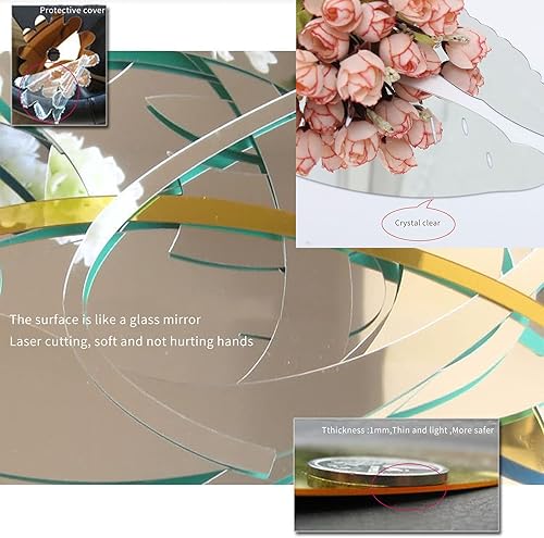 Miniatura 5 de 2 juegos de calcomanías de pared 3D con espejo de labios grandes, calcomanías de pared en forma de beso, murales de acrílico autoadhesivos para