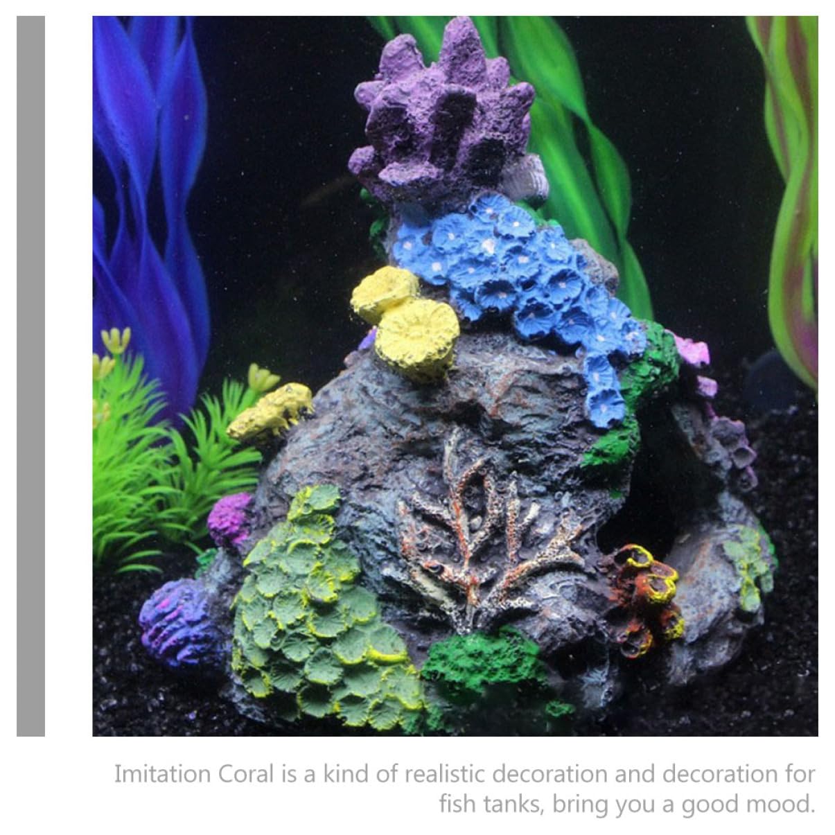POPETPOP 4 Piezas Escondite De Coral Plantas De Acuario Decoraciones De Peceras Decoración De Mesa Rocas Artificiales Pegatinas Vista De La Montaña del Acuario Océano Sirena Adornos Resina