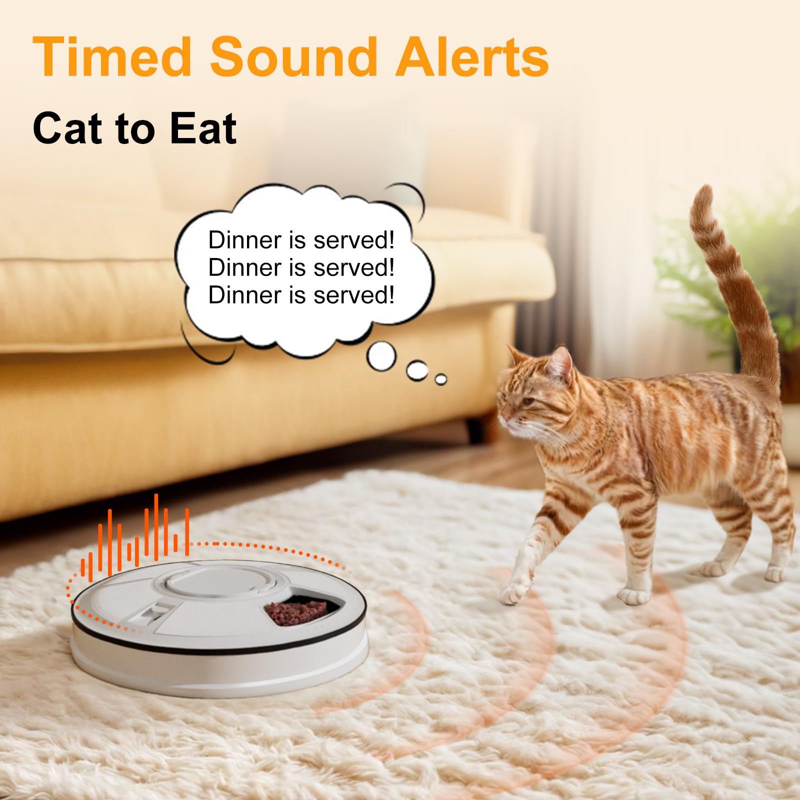 Automatic Cat Feeder for Dry Food,Supplement & Treats， 6 Compartment Timed Cat Food Dispenser for Cats and Small Dogs，No Ice Needed Automatic Dog Feeder(Black) - image 2