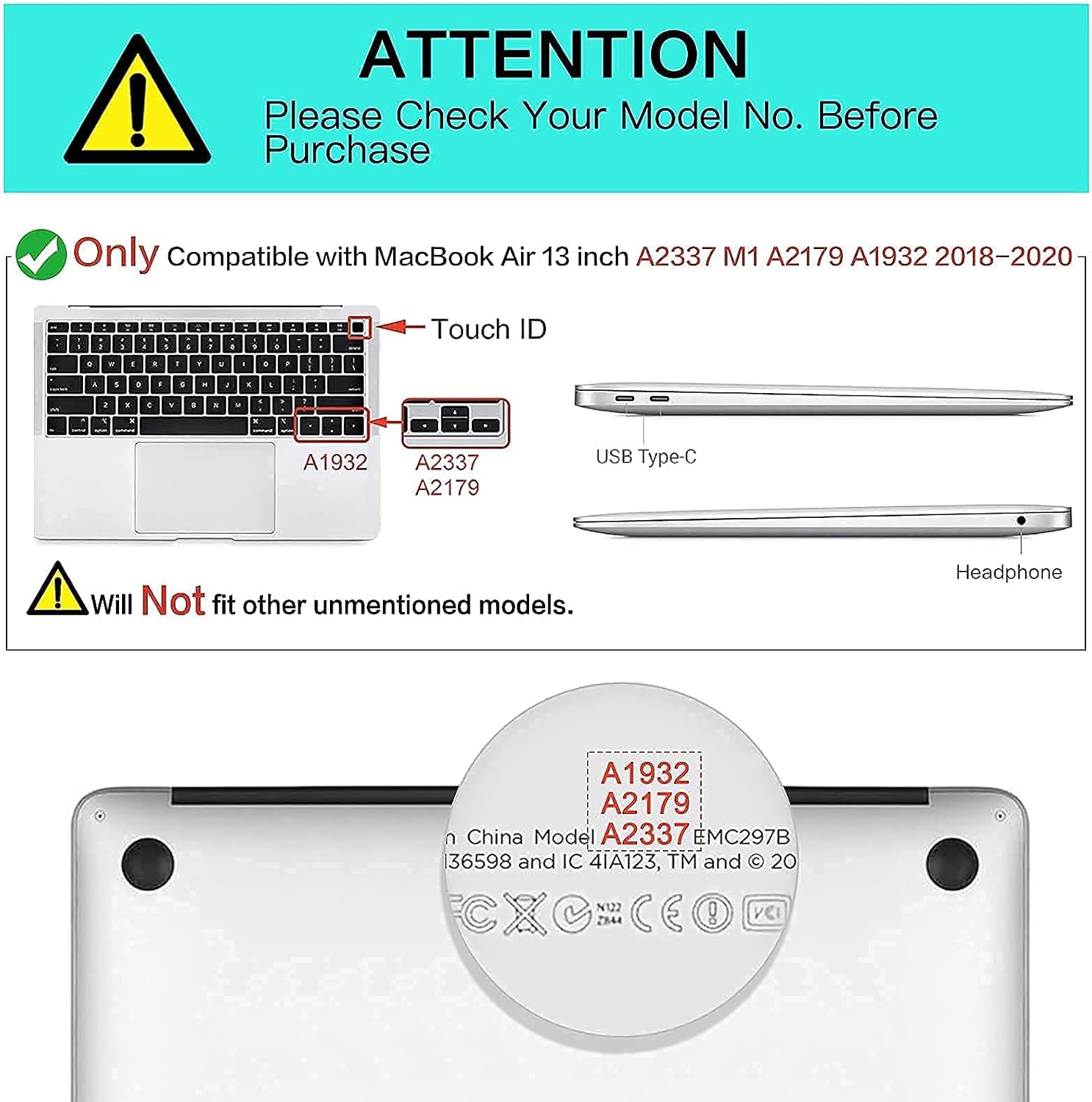 MOSISO Compatible with MacBook Air 13 inch Case 2018-2020 Rlease A2337 M1 A2179 A1932, Plastic Hard Shell & Neoprene Sleeve Bag with Small Case & Keyboard Cover, Midnight Green