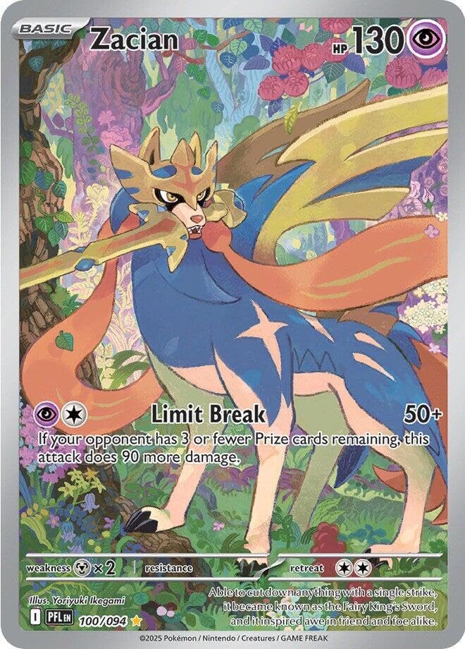 Pokemon - Zacian 100/094 - Phantasmal Flames - Illustration Rare - Foil - Single Card