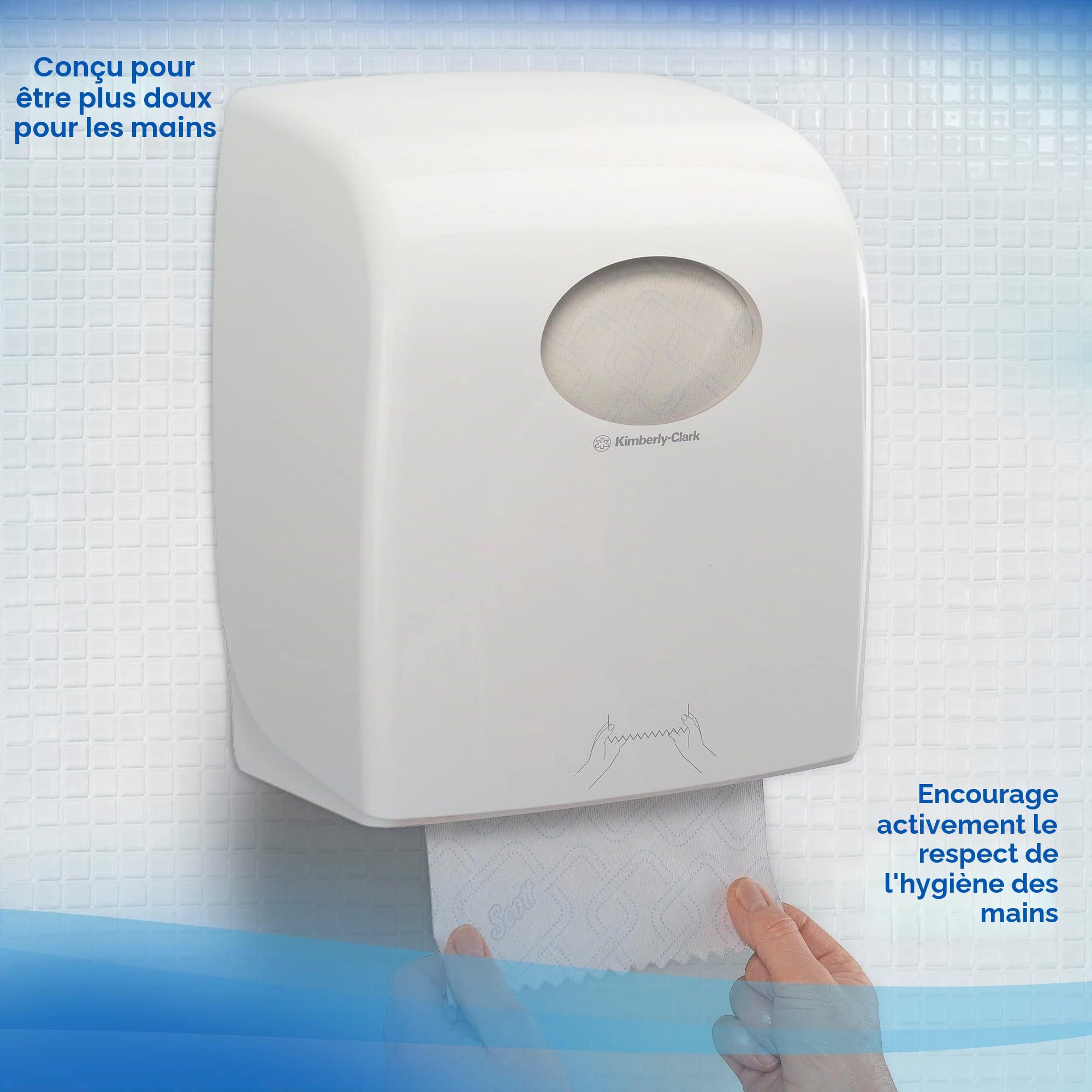 Scott® Essuie-Mains Rouleaux 6622, Papier Jetable 1 Épaisseur Haute Absorption, Airflex™ & Ecolabel, 6 Rouleaux x 300 m (1 800 m au total)