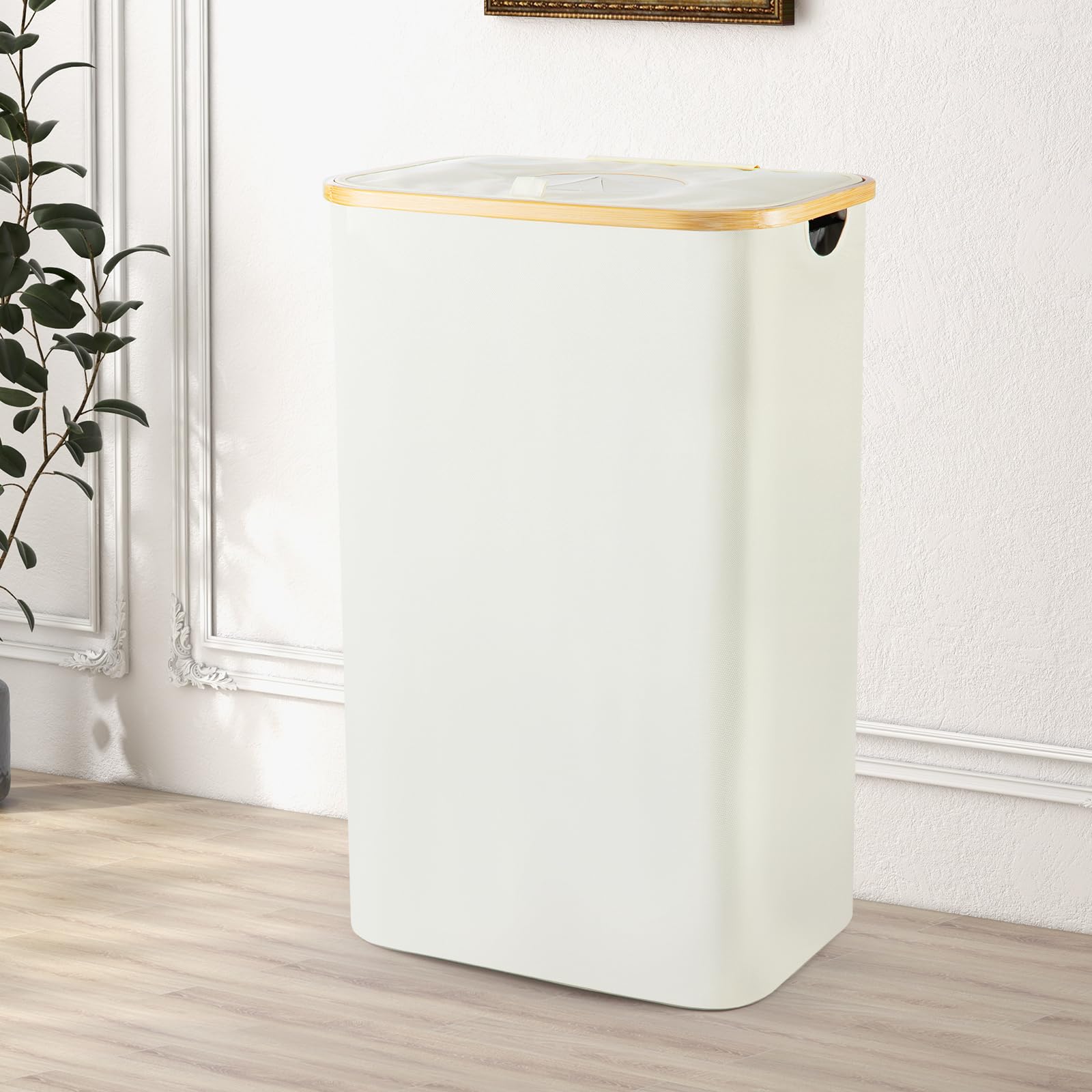100L Pfandflaschen Sammelbehälter mit Deckel & Abnehmbarer | Innentasche, Faltbarer Leergutbehälter aus Wasserdichtem Oxford-Gewebe für Küche, Keller & Balkon (Beige)