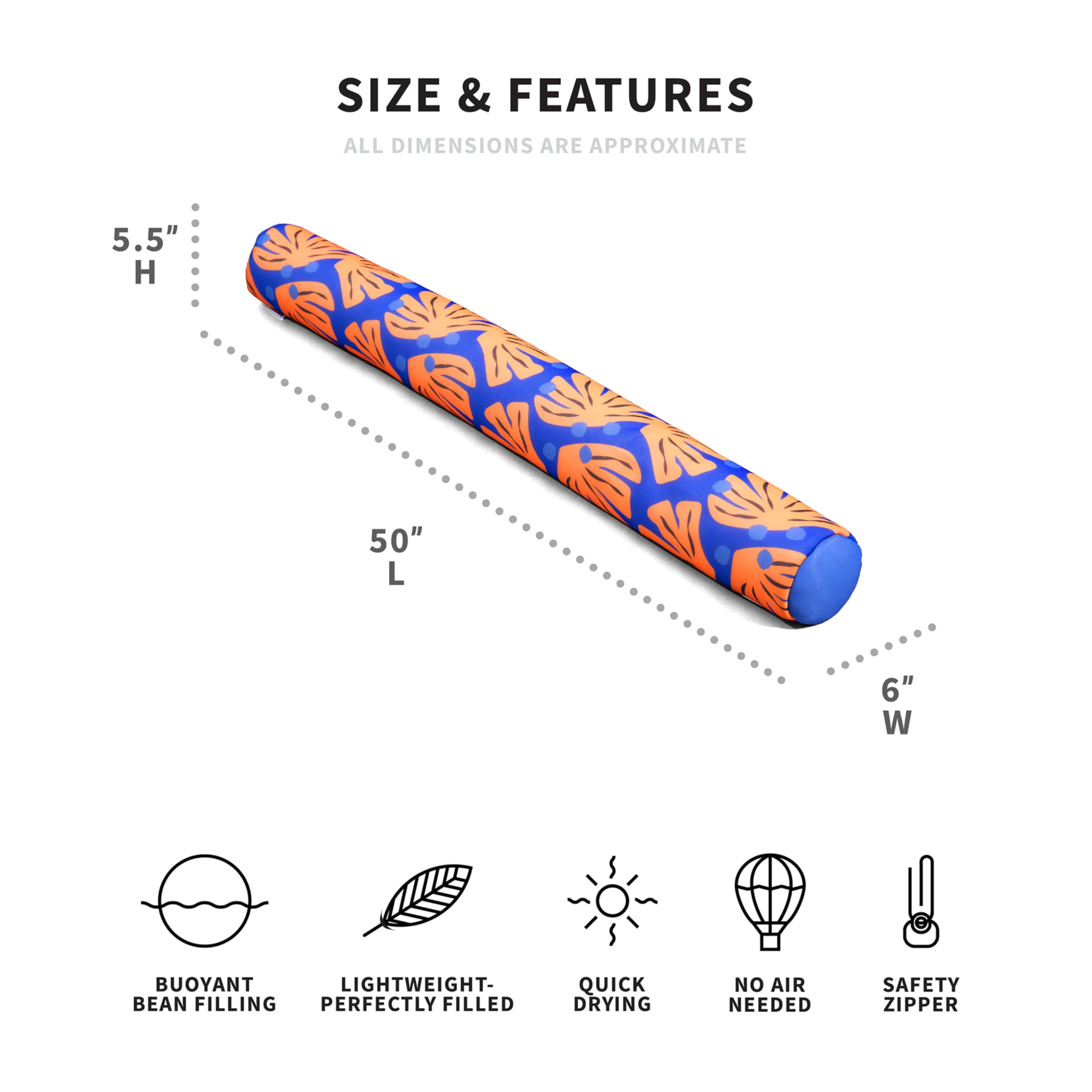 Big Joe Noodle Pool Float, Sweet Shells Berry, Doubled-Sided Mesh, Quick Draining Fabric, No Inflation Needed