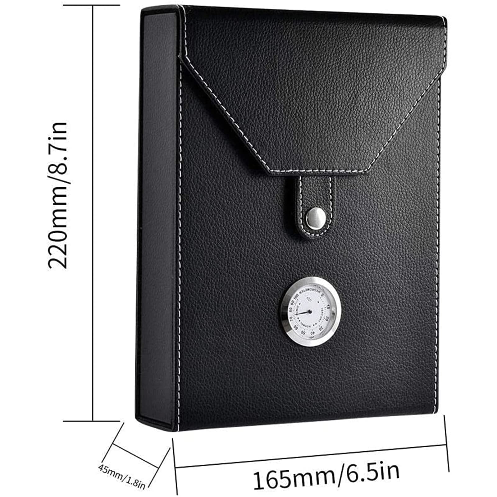 ZUMAHA Humidor Scatola Scatola per sigari in Pelle, Humidor per sigari dal Design Ben sigillato, Humidor per Mantenere i sigari freschi, Design Elegante e portasigari Artigianale, Nero Personalizzato