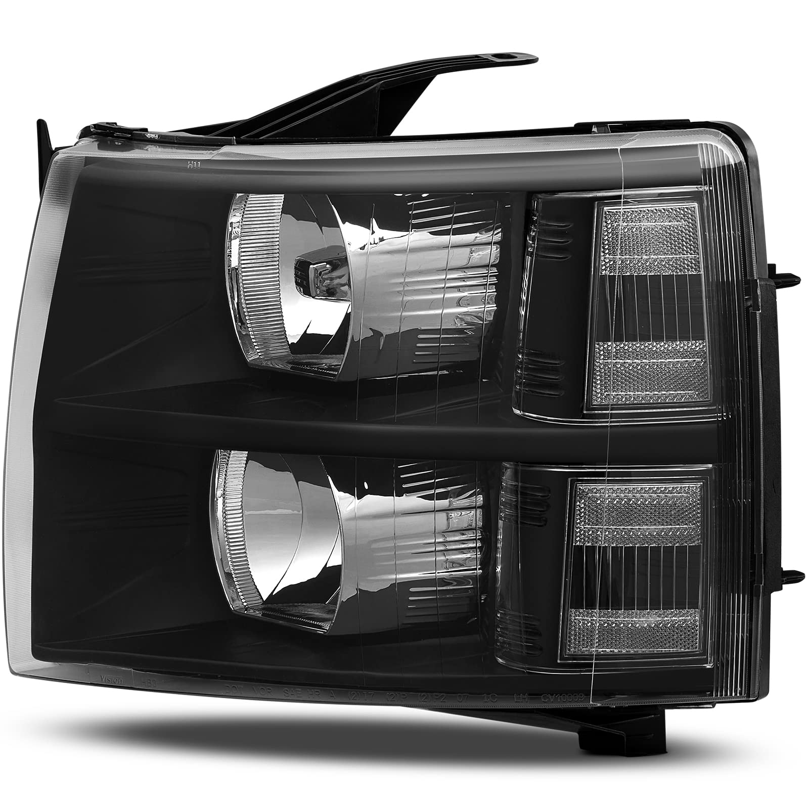 Spyder 9030260 - XTune Chevy Silverado 07-13 Crystal Headlights Black Smoked Hd Jh Cs07 Am Bsm