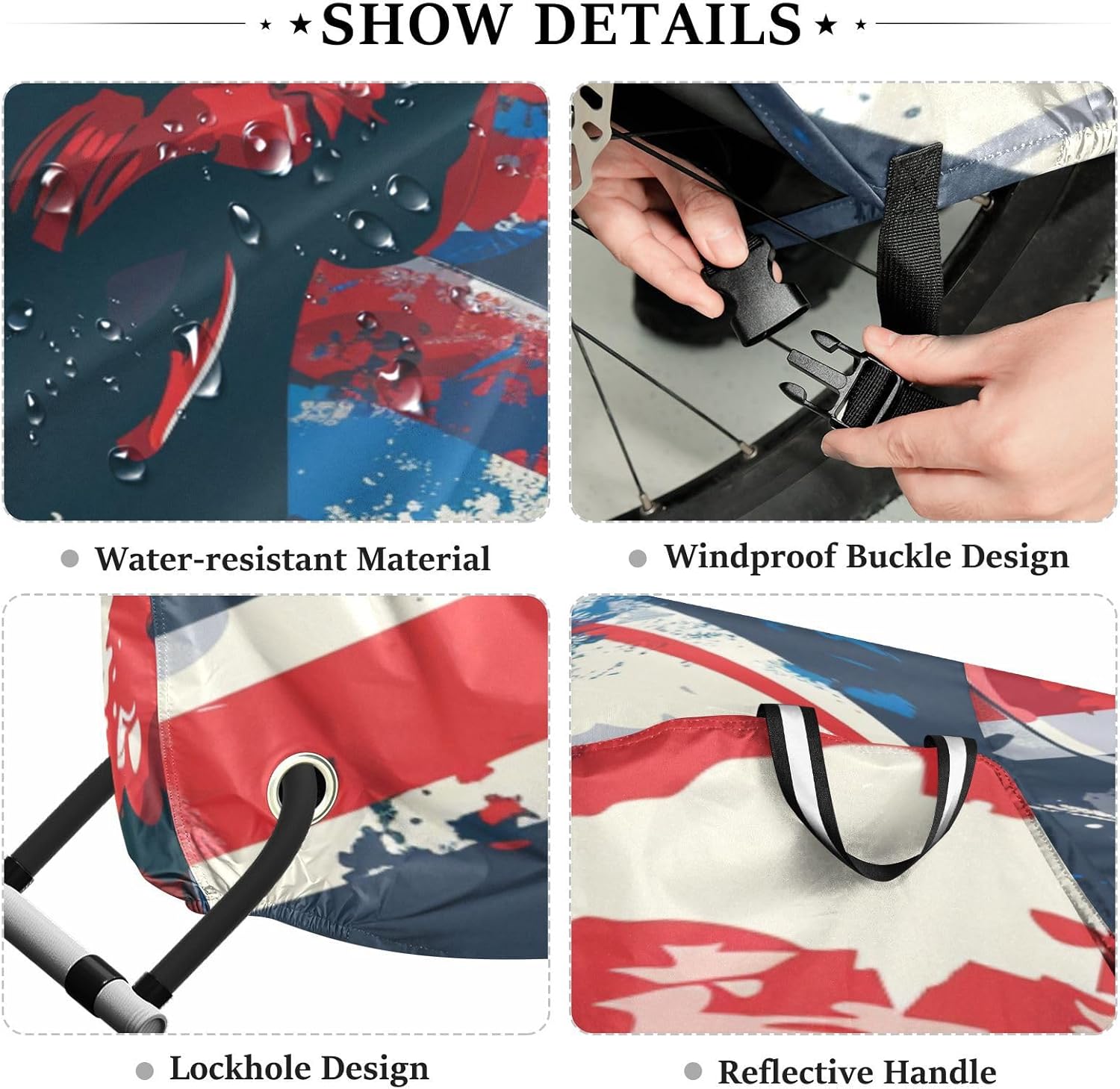 ALAZA British Flag Skull Bike Cover Waterproof Outdoor Ebike Bicycle Covers Tarp Protection for 1/2 Bikes, Sun UV Dust Wind Proof
