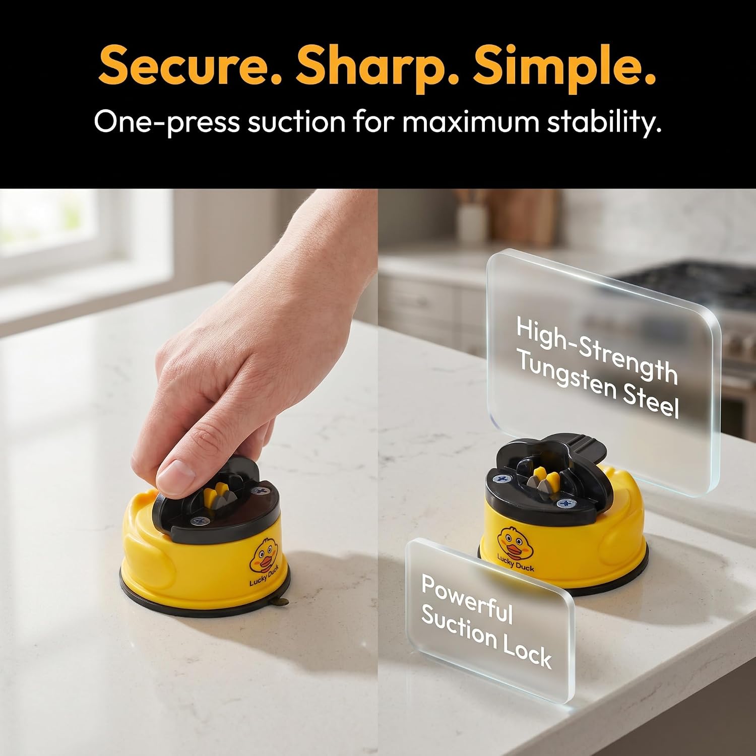 Hands Free Knife Sharpener with Suction Cup