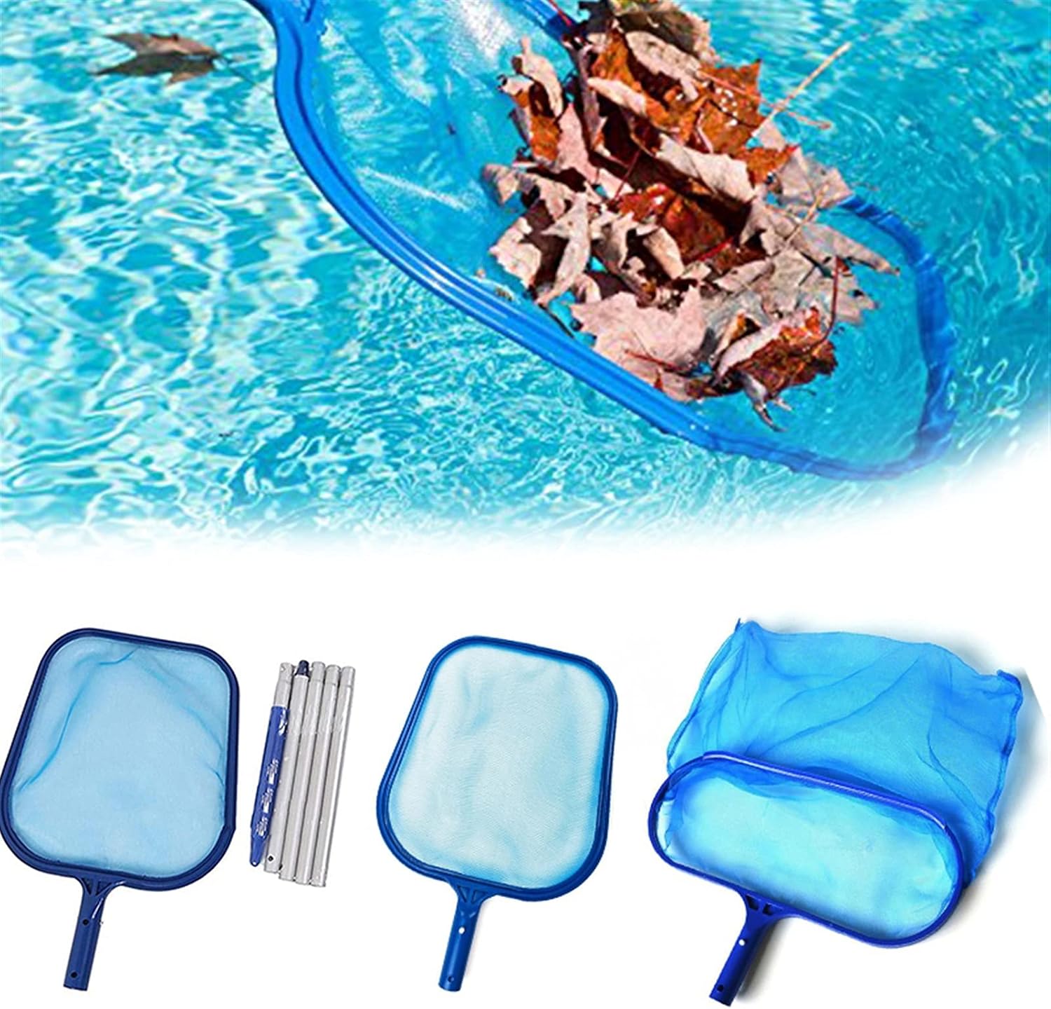 Pool Skimmer Swimming Pool Net Tool Shallow/Deep Water Fishing Net Pool Cleaning Net Equipment Home Outdoor Fishing Net Supplies (Color : K 1010)