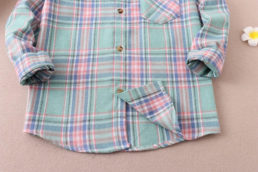 Flannel Shirts for Women & Girls Long Sleeve Buffalo Plaid Tops Womens Button Down Shirts Western Plaid Shirts for Women - Image 6