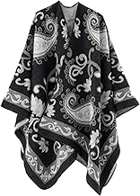 Poncho Women Shawls & Coats Front Floral Elegant Cape Style Retro Warm Shawls