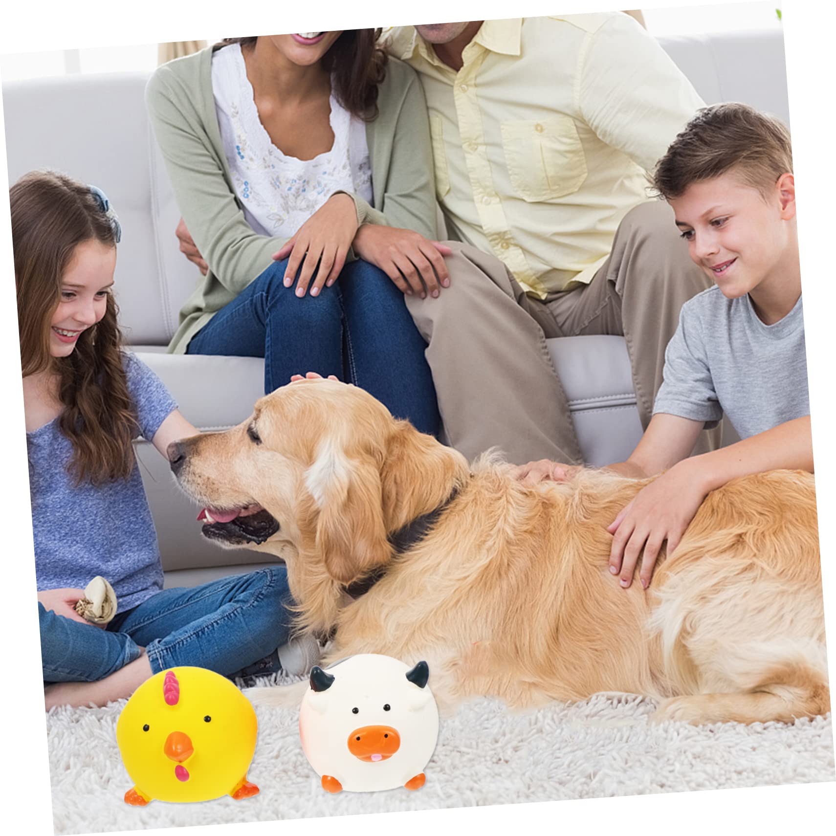 Beavorty 9stücke Latex Quietschspielzeug Für Hunde Interaktives Kaumaterial Tierdesign Schwein Küken Kuh Für Kleine Und Mittelgroße Haustiere Langlebig Und Für Stundenlangen