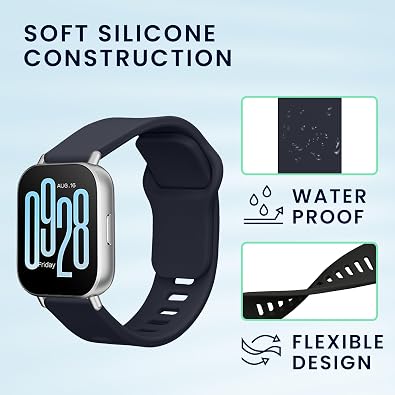 kwmobile Straps Compatible with Xiaomi Redmi Watch 5 Active/Watch 5 Lite Straps - 2x Replacement Silicone Watch Bands
