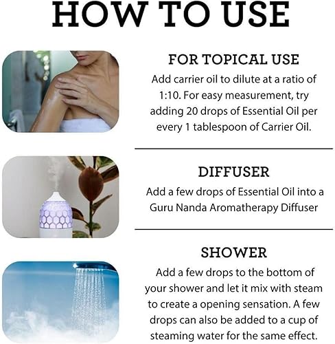 Miniatura 7 de GuruNanda Juego de Aceites Esenciales para Dormir (Paquete de 3 x 0.34 Fl Oz) - Aceites de Aromaterapia de Cedro, Incienso y Lavanda 100% Puros