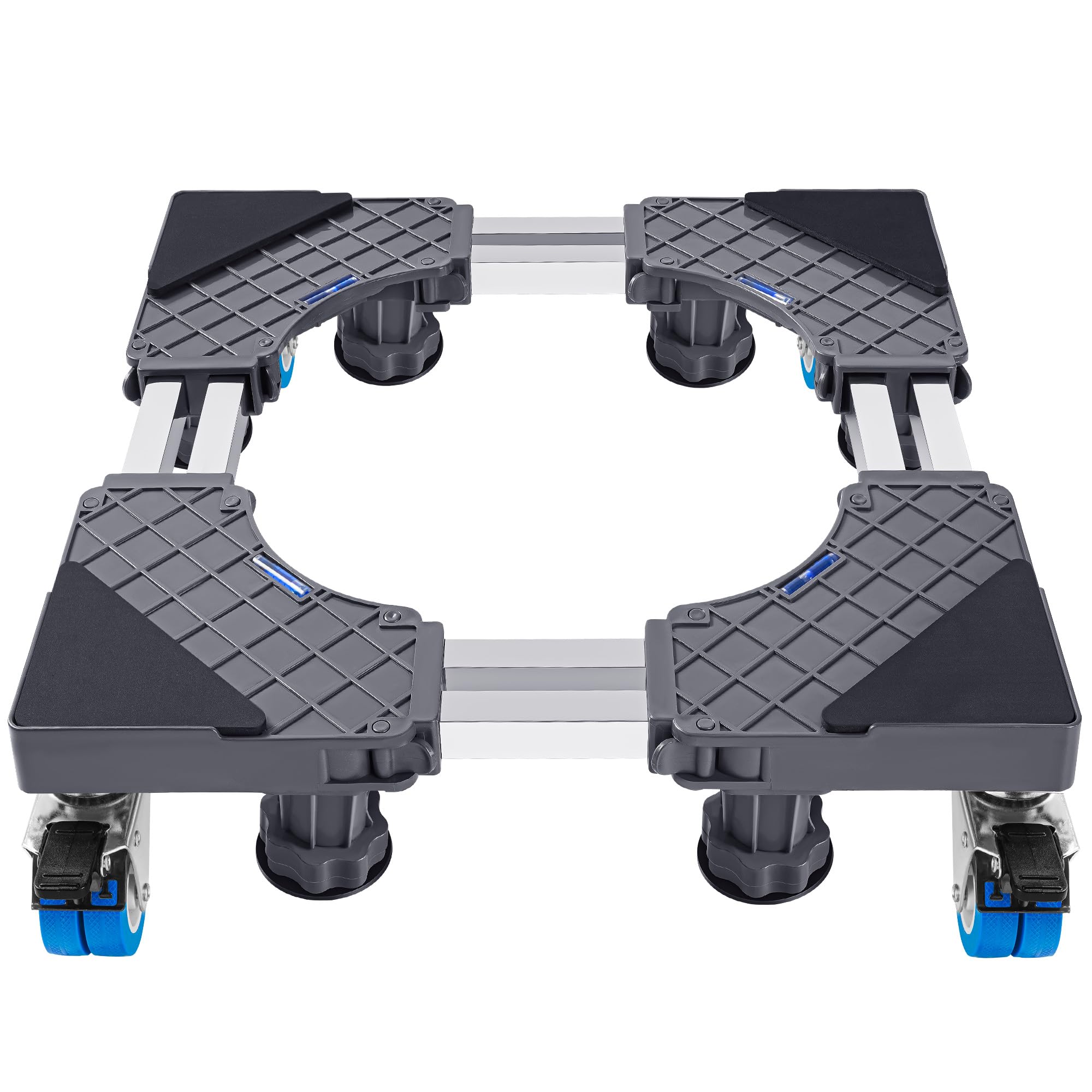 Base universale per lavatrici: base regolabile per 45-68 cm lavatrice asciugatrice frigorifero (tubo in acciaio a doppio strato+4 ruote+8 piedi (400 kg)) - 2
