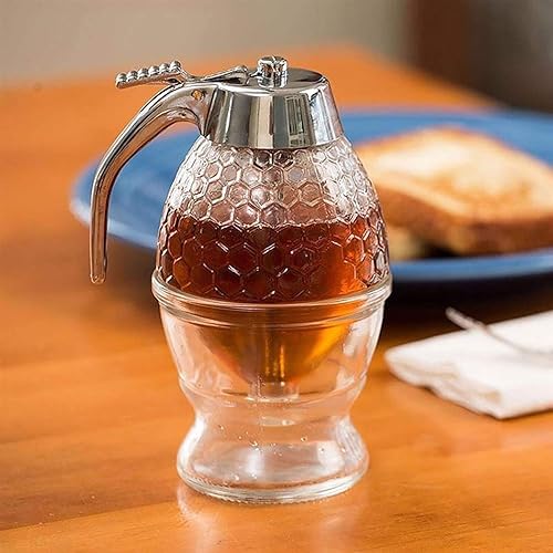 Miniatura 7 de Daycount® Honey Pot - Dispensador de miel de plástico para jarabe de cristal, contenedor de tarro de 6.8 onzas / 6.8 fl oz, duradero