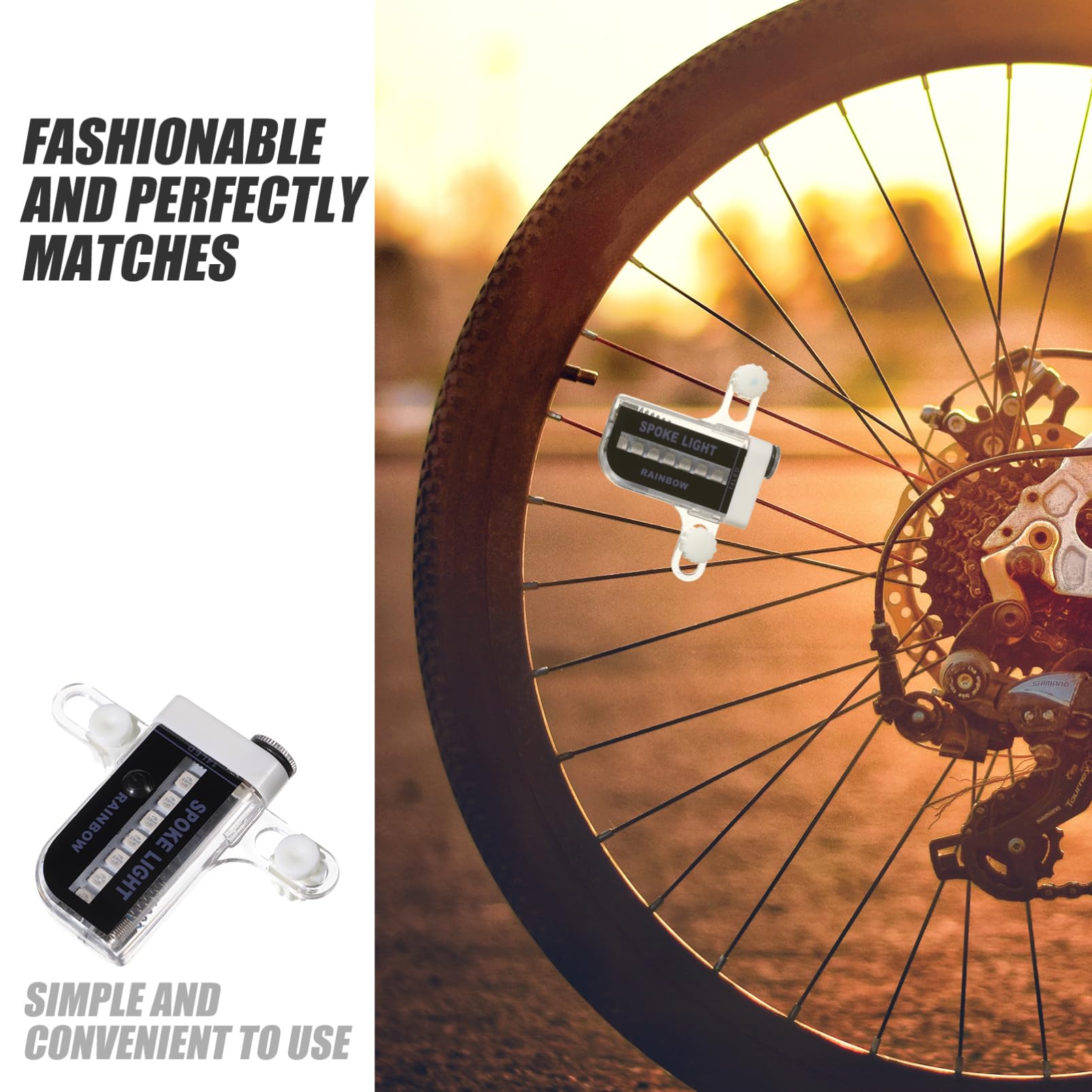 VANZACK Bike Spoke Lights Led Wheel Decorative Bike Accessories Night Riding Lamp
