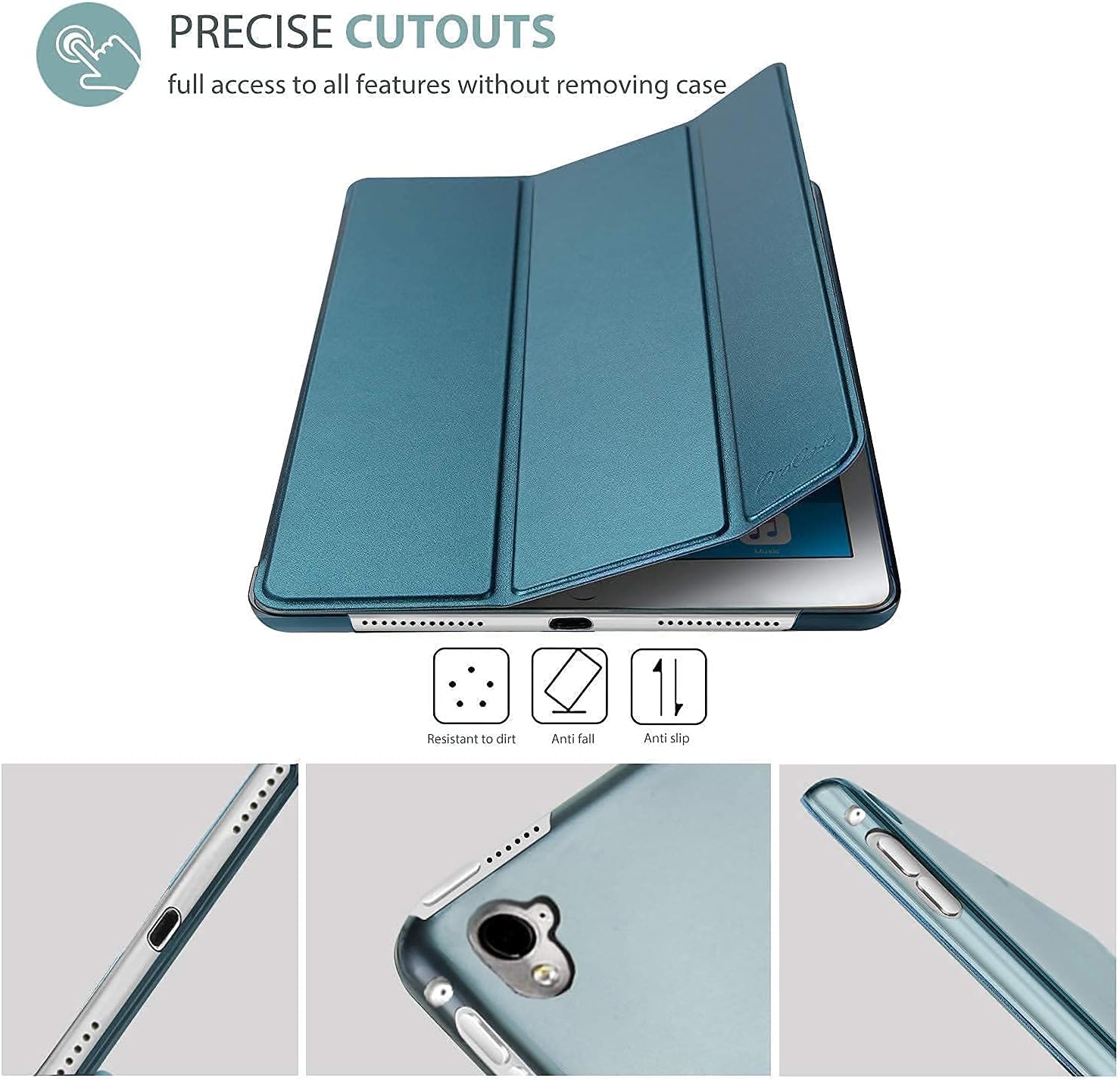 ProCase iPad Pro 9.7 Teal Slim Hard Shell Case Bundle with 2 Pack iPad 9.7 2018 & 2017 / iPad Pro 9.7 / iPad Air 2 / iPad Air Tempered Glass Screen Protectors