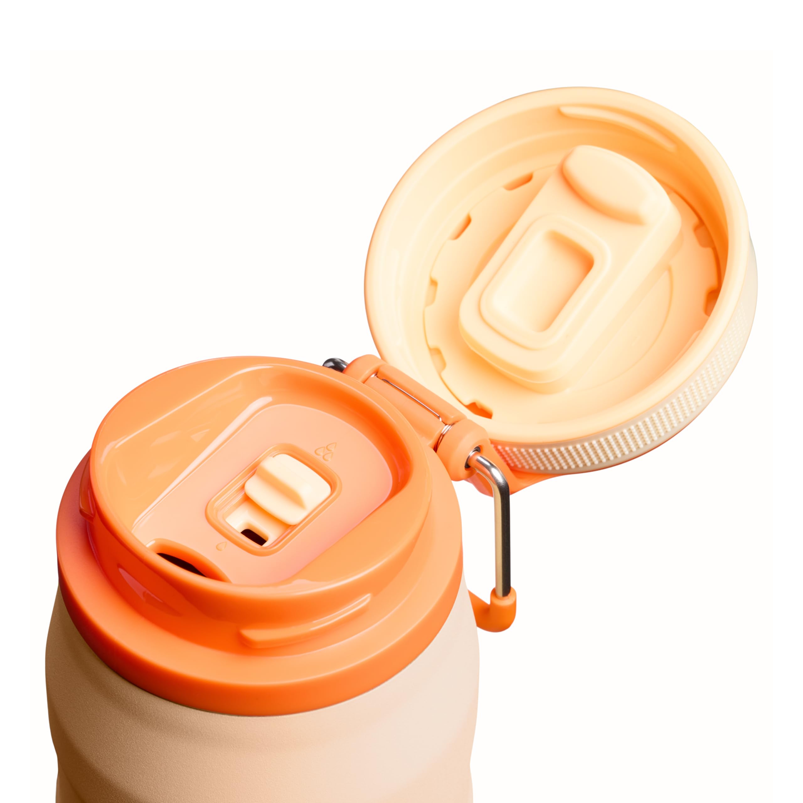 Stanley 1913 Flip Straw Trinkflasche 0.7L - Orange Sherbet | Kühlt 10 Std. - 3 Tage eisgekühlt - Auslaufsicher - BPA-frei - Spülmaschinenfest