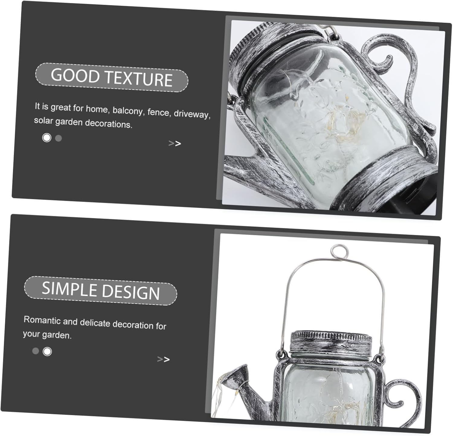 2pcs Solar Powered Kettle Shaped Jar Lights Decoration Warm Fairy String Light for Home Balcony Fence Driveway and Outdoor Spaces