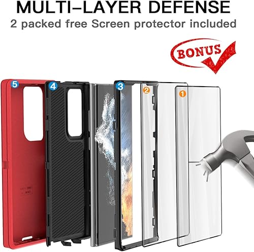 Miniatura 3 de AICase for Galaxy S22 Ultra Case with Screen Protector,Heavy Duty Drop Protection Full Body Rugged ShockproofDust Proof Military Protective Tough