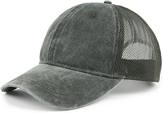 XXL Oversize Washed Trucker Cap,Adjustable Mesh Trucker Hats,Low Profile Running Hat for Big Heads