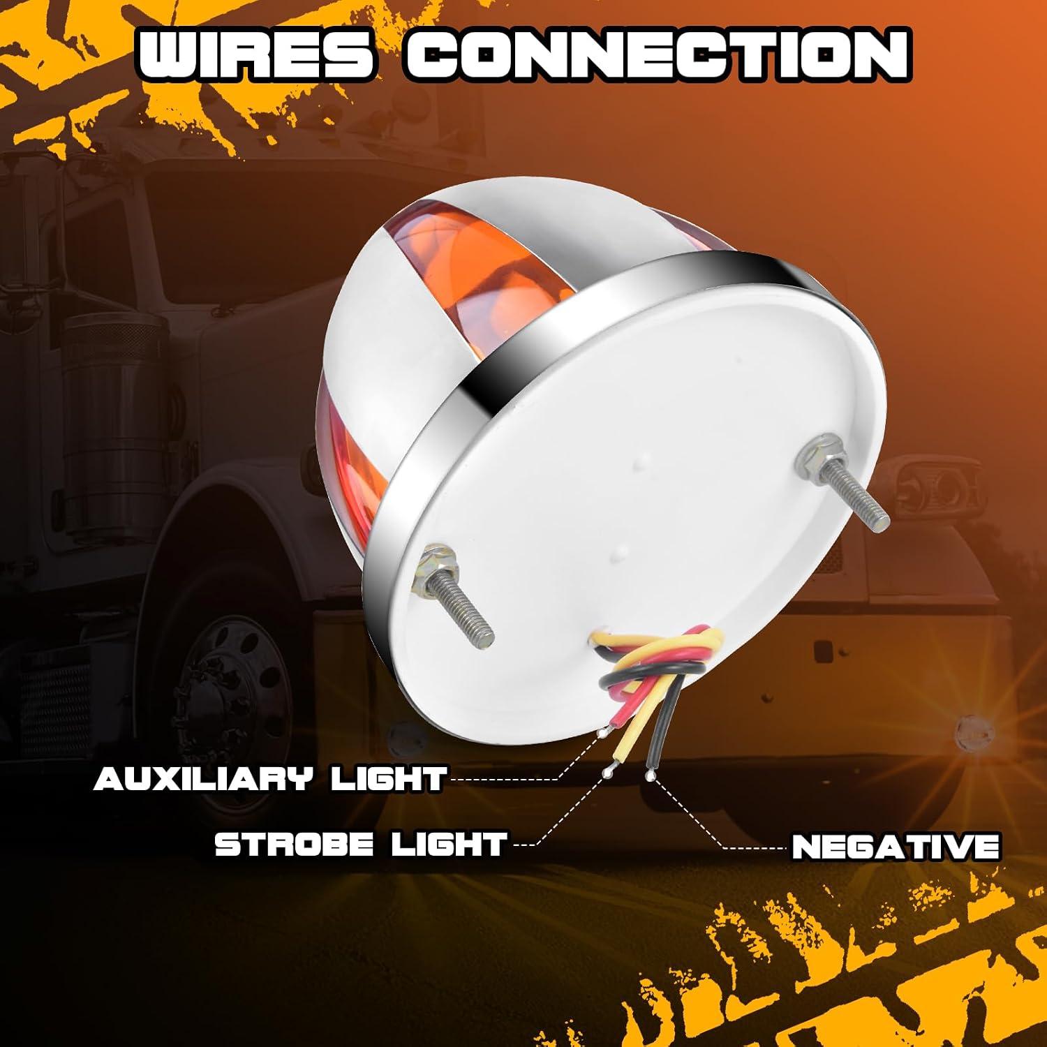 Amber Turn Signal Watermelon Lights with Stainless Steel Cover