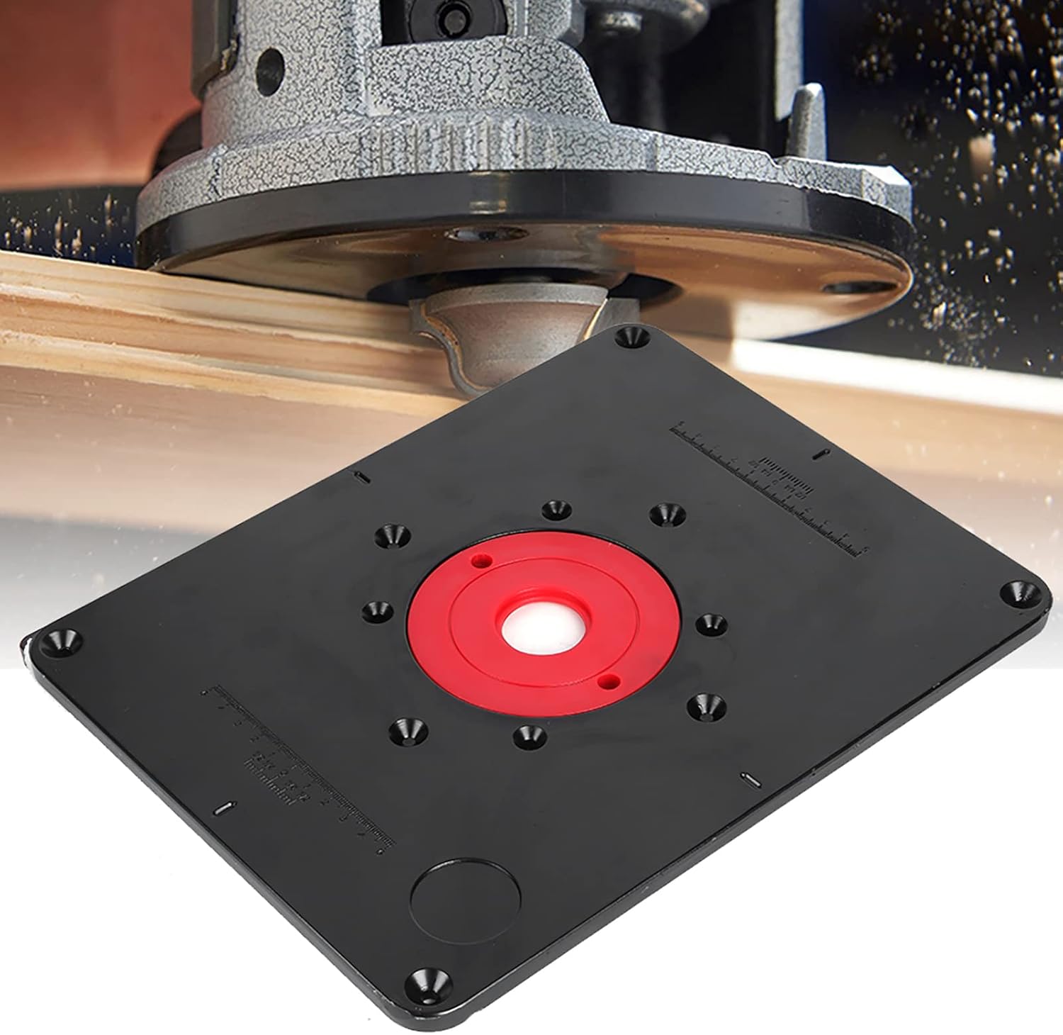 Router Table Insert Plate, Insert Aluminum Alloy Molded Router Table Insert Plate Blank for Wood Router Trimmer Engraving Machine DIY Woodworking Bench, 11.81 x 9.25 x 0.37 inch