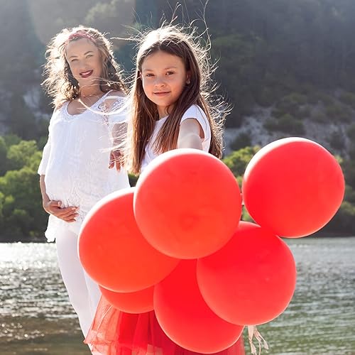 Miniatura 8 de OWill 120 globos rojos de látex de 12 pulgadas, calidad de helio para cumpleaños, baby shower, boda, fiesta, suministros de Halloween, arco de