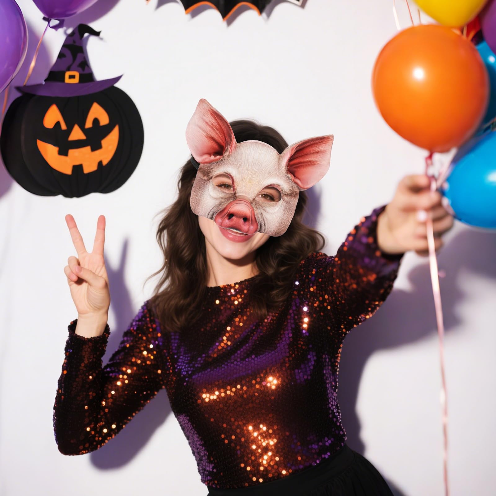 LABRIMP Masque de Cochon Adulte en Eva Réutilisable, Demi-masque Animal Réaliste pour Fête D’halloween, Bal Masqué et Cosplay – Accessoire de Déguisement Léger pour Événements Costumés