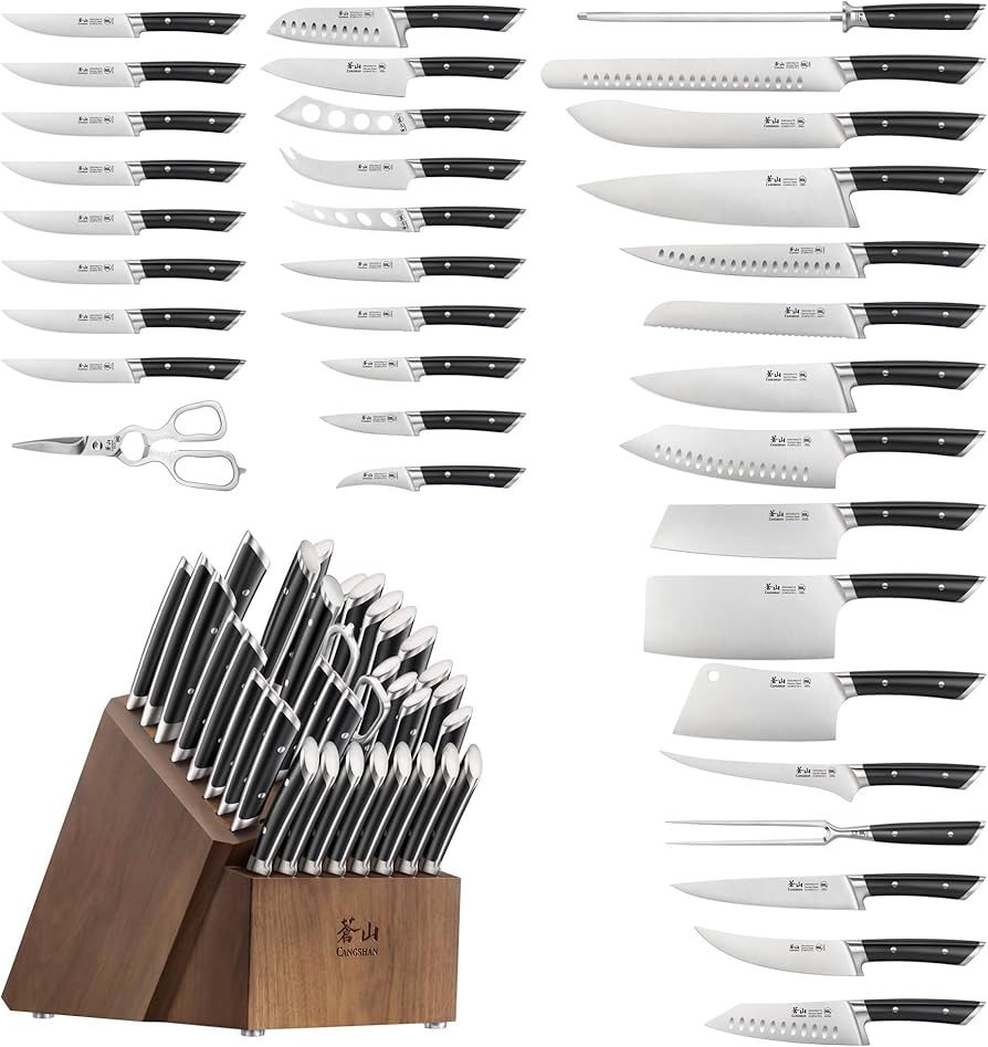 Amazon.com: Cangshan OLYMPUS Series 36-Piece Block Set, Forged