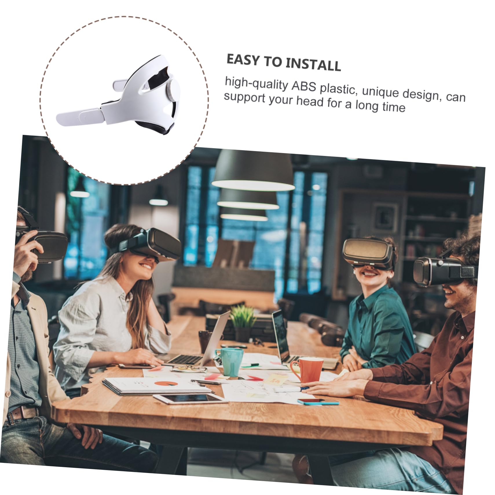 Gadpiparty Casque VR Confortable avec Support Ajustable Bandoulière Non- pour Installation Facile Précis Pression Matériau pour Usage Prolongé