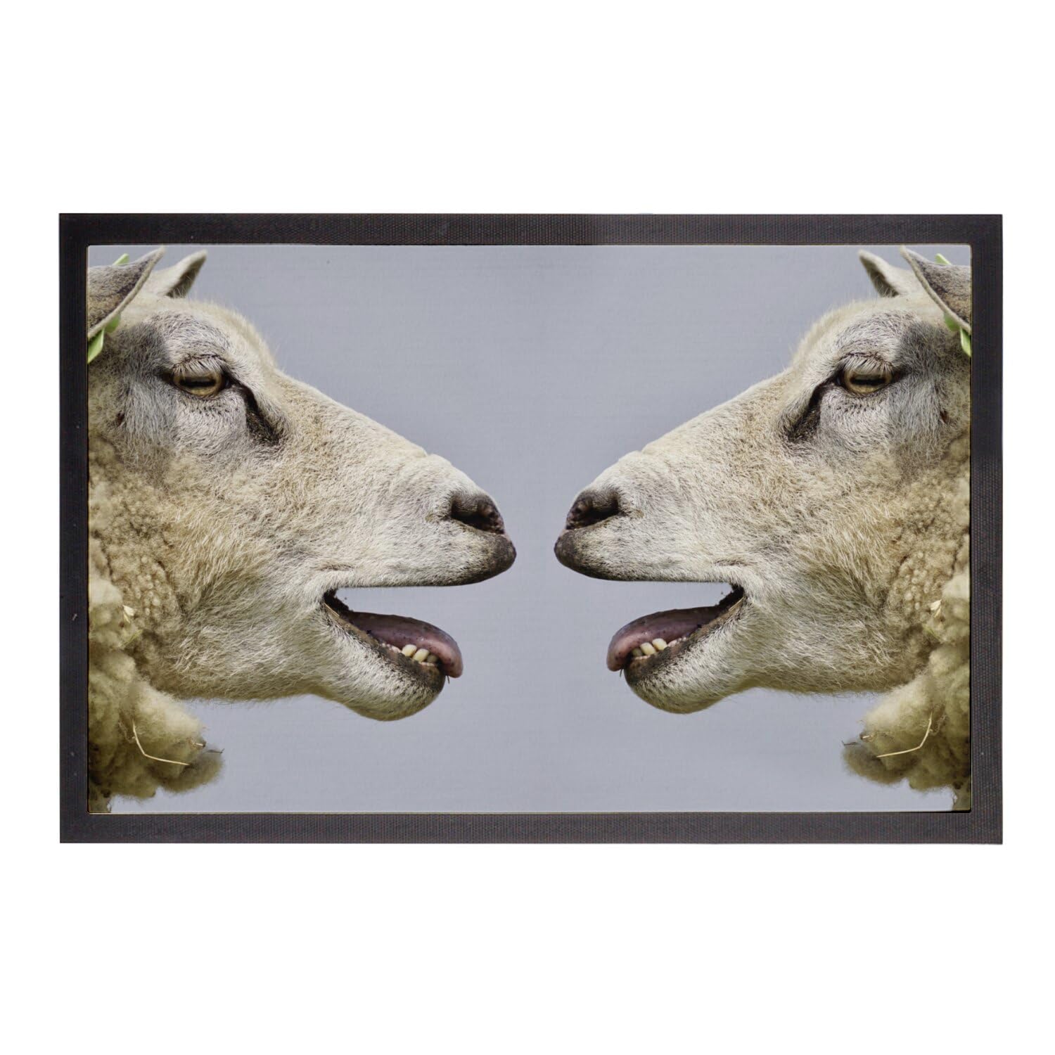 Paillasson brebis face à face moutons pour entrée accueillante