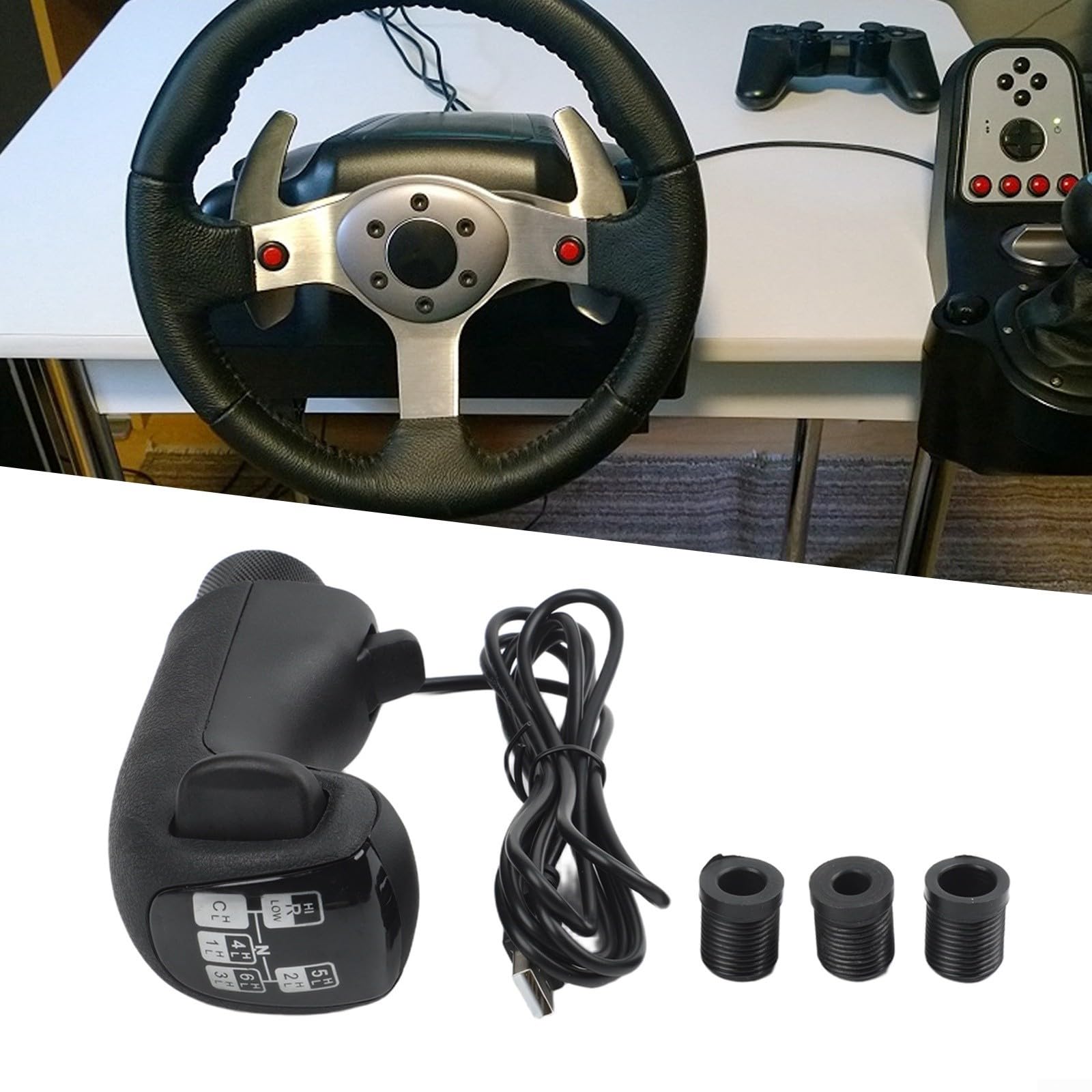 Sim Racing Pommeau de levier de vitesse USB pour simulateur de camion G29 G923 G27 TH8A ETS2