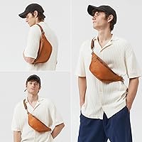 Vista 7 de Berliner Bags Cangurera de cuero genuino vintage Kai, bolso de cinturón, bandolera bandolera para hombres y mujeres - marrón