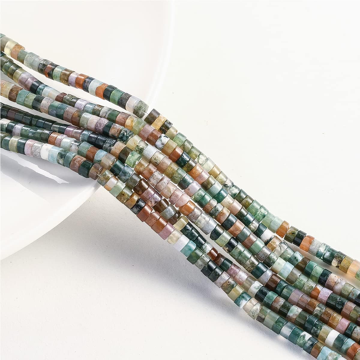 Natural Indian Agate Stone Spacer Beads 4x2mm 38cm/str Flat Round Loose Semi Gemstone Caps for Making Bracelets Necklace - Image 4
