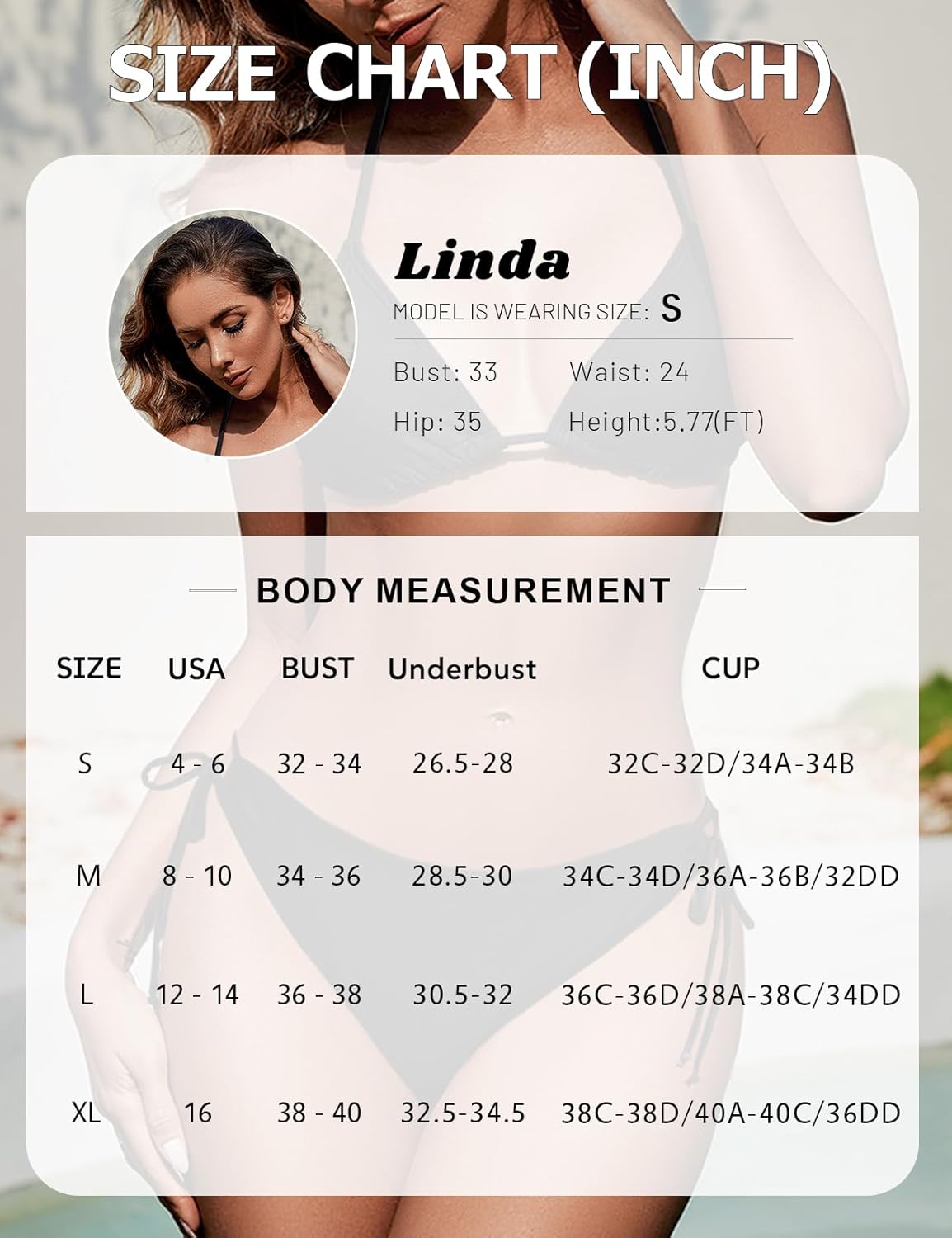 Women's Triangle Bikini Top String Push up Padded Halter Bathing Suit Top - Image 6