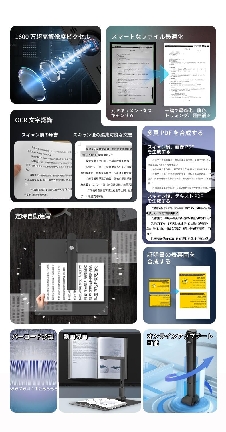 Amazon | 【教育・研究機関向け】 AI書籍スキャナー 1600万画素 非破壊