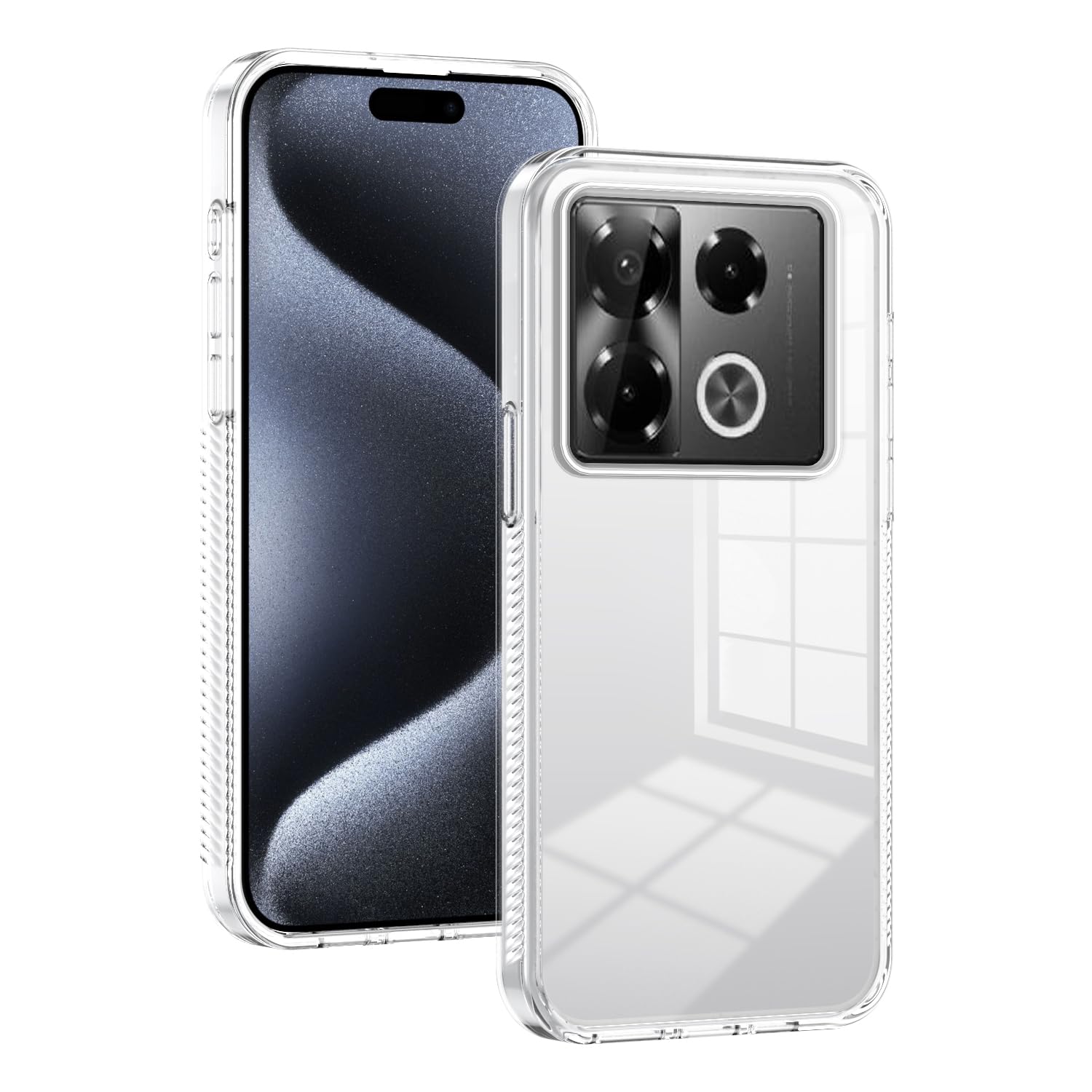 Compatible with Infinix Note 40 4G Case Cover,Compatible with Infinix Note 40 4G X6853 Transparent Hard Acrylic pc Hard Back Plate Shockproof Protective Case White